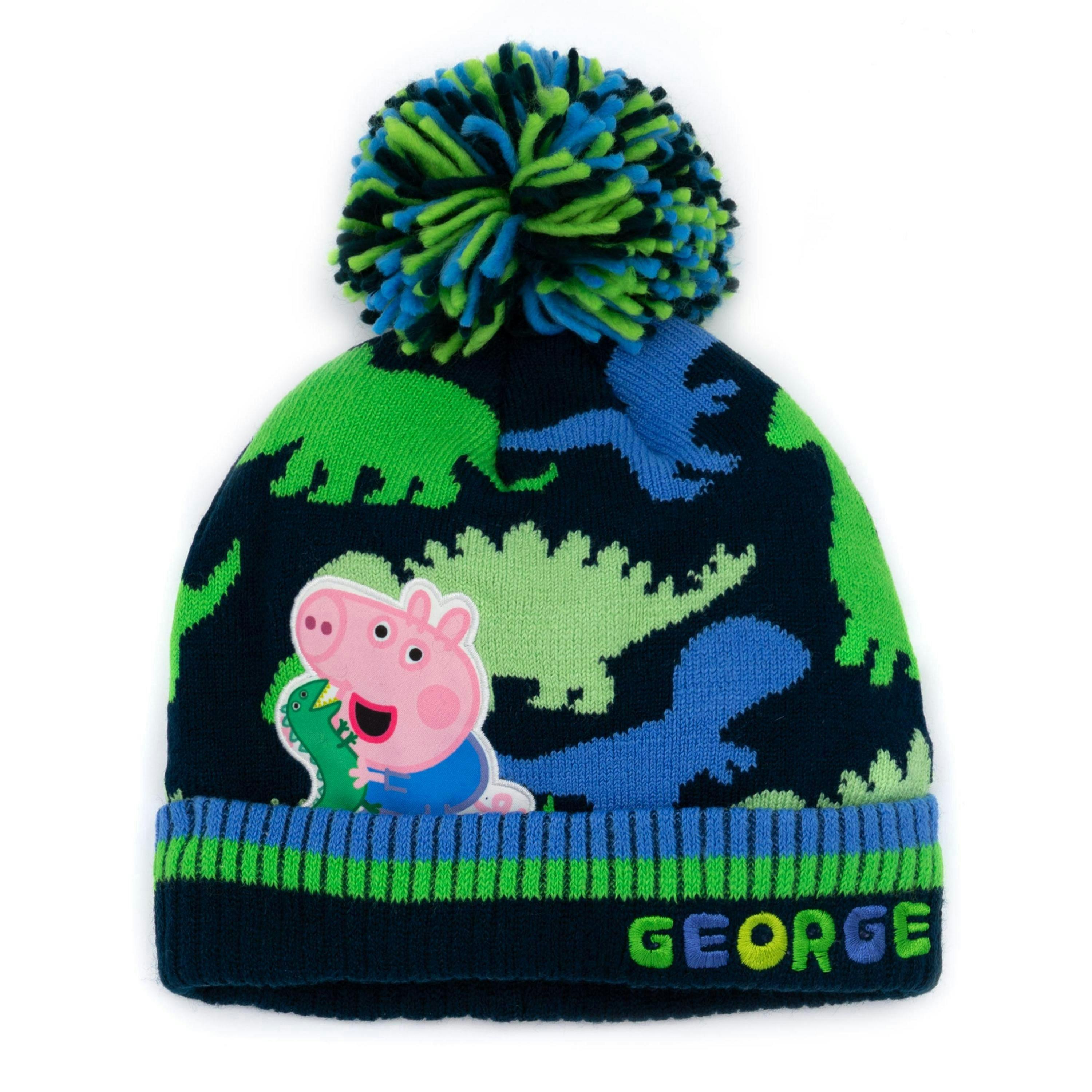 Peppa Pig Boys Blue Beanie and Gloves Set (One Size) by Vanilla Underground , view 5 of 6