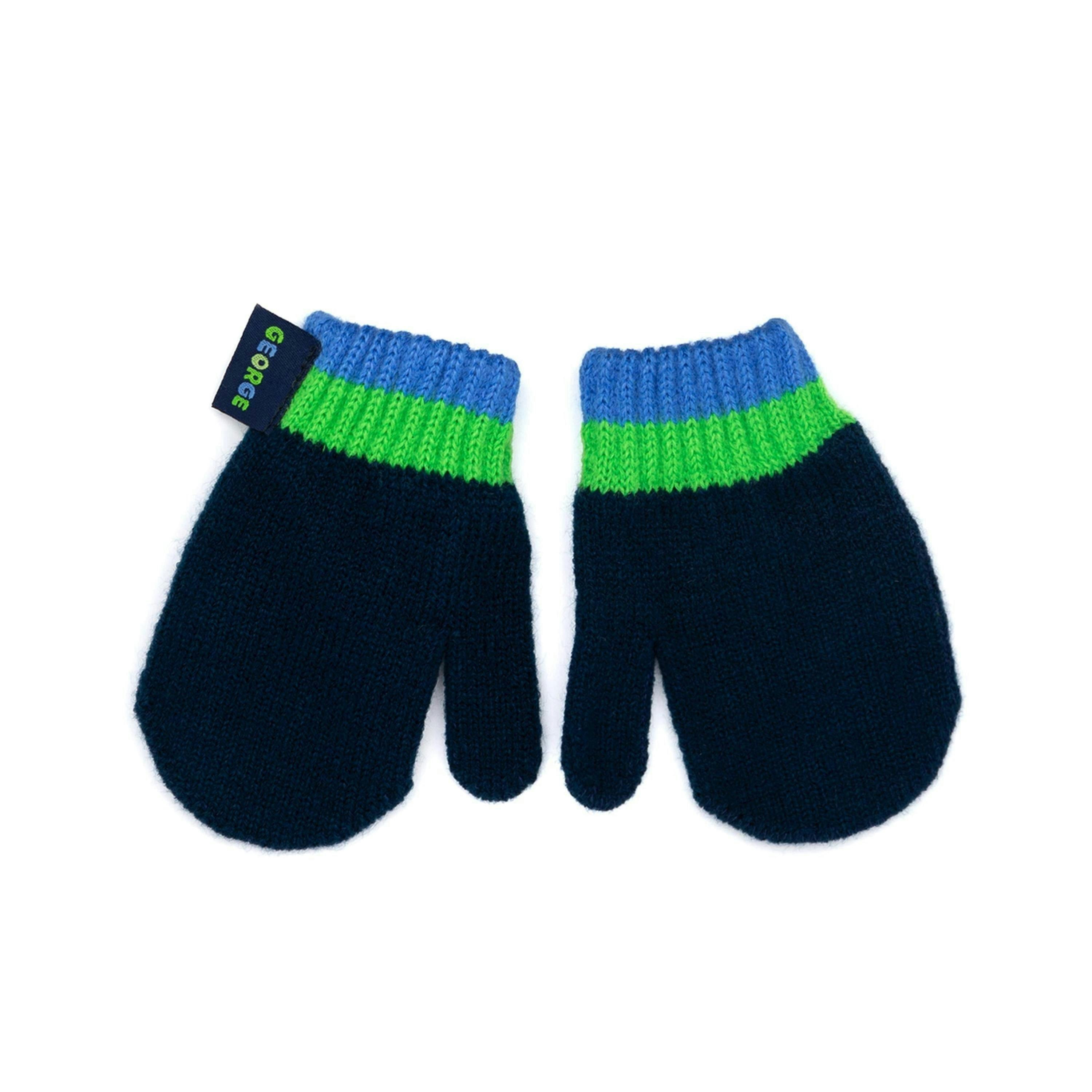 Peppa Pig Boys Blue Beanie and Gloves Set (One Size) by Vanilla Underground , view 6 of 6