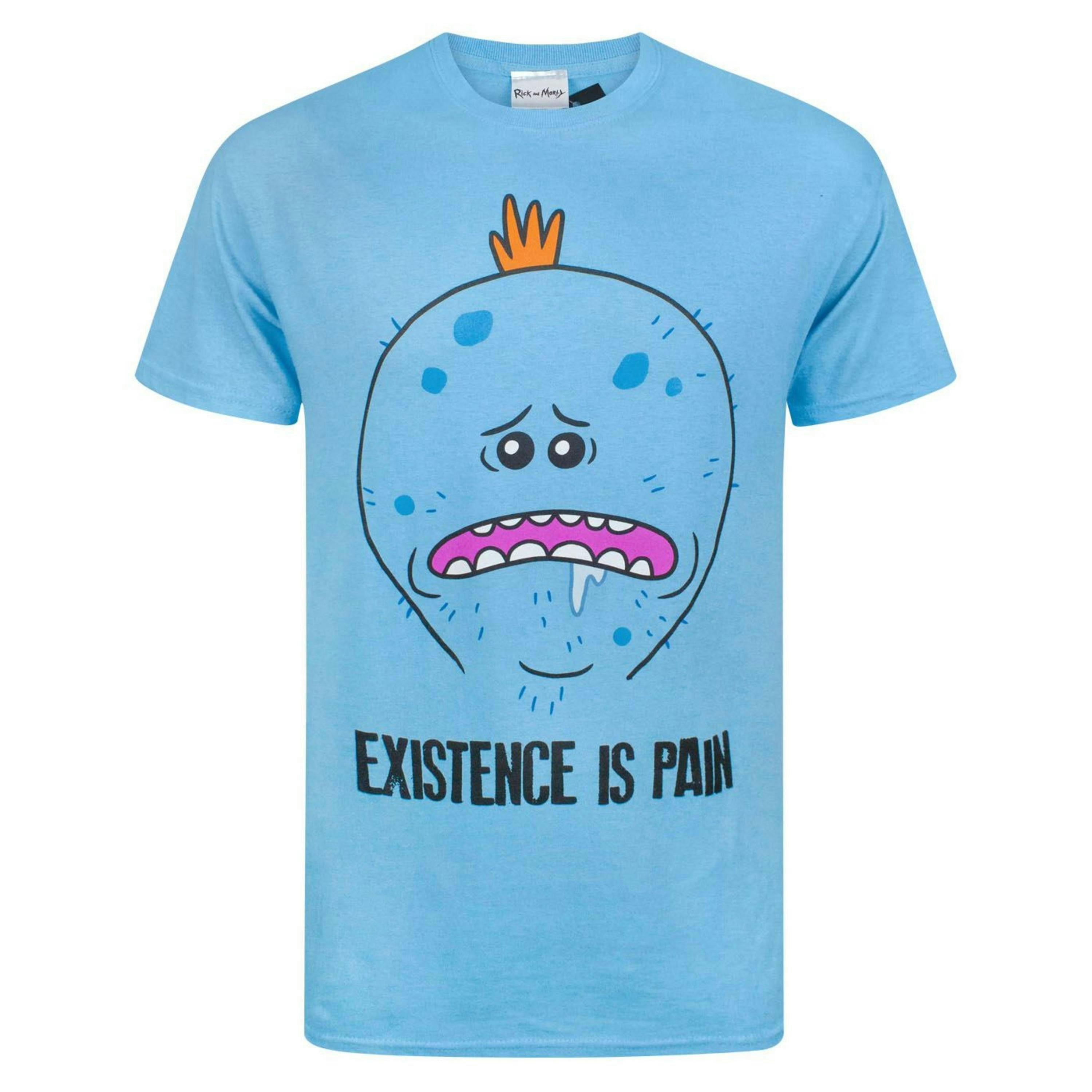 Rick And Morty Mens Blue Mr Meeseeks Short Sleeved T-Shirt by Vanilla Underground , view 1 of 4