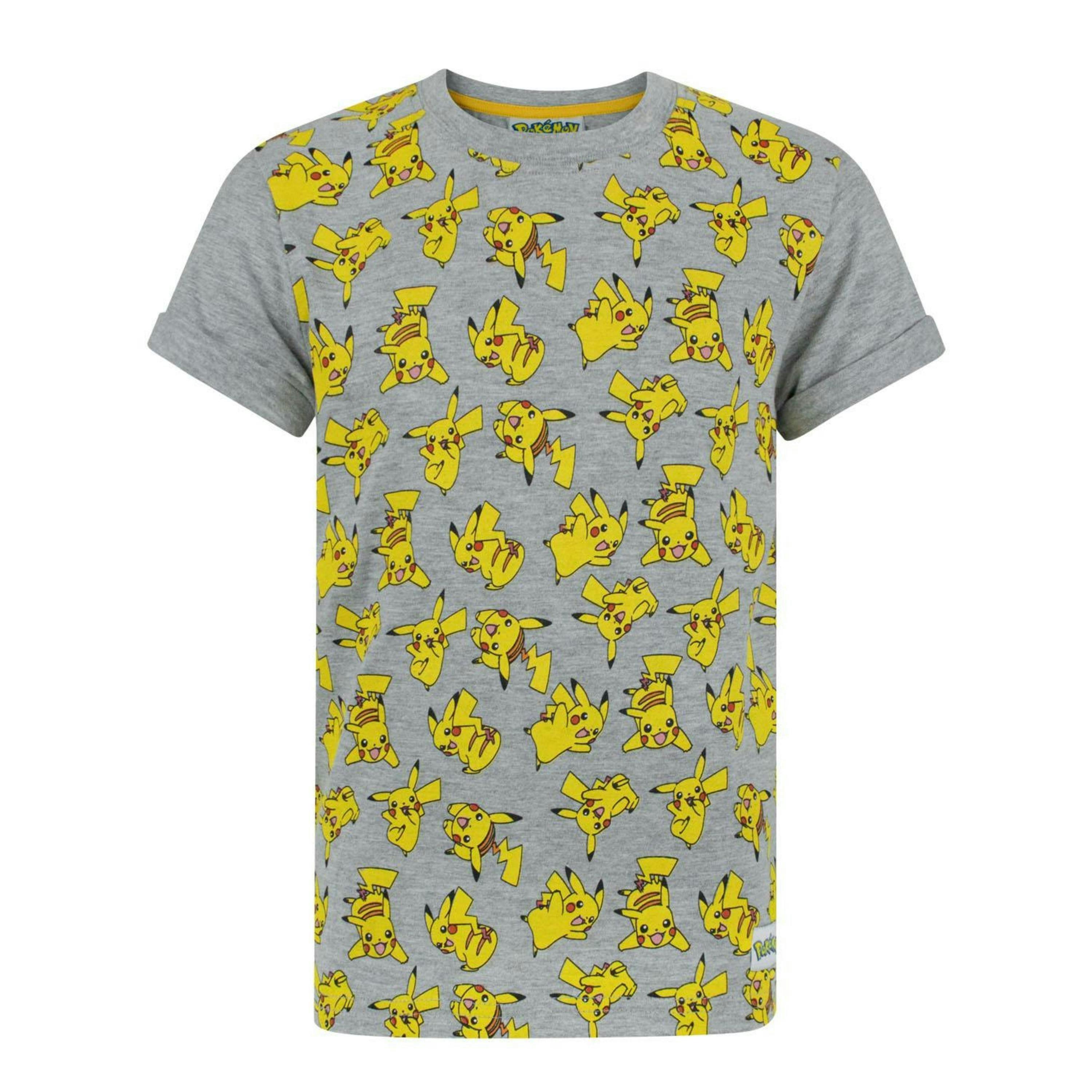Pokemon Boys Grey Pikachu Short Sleeved T-Shirt by Vanilla Underground , view 1 of 5