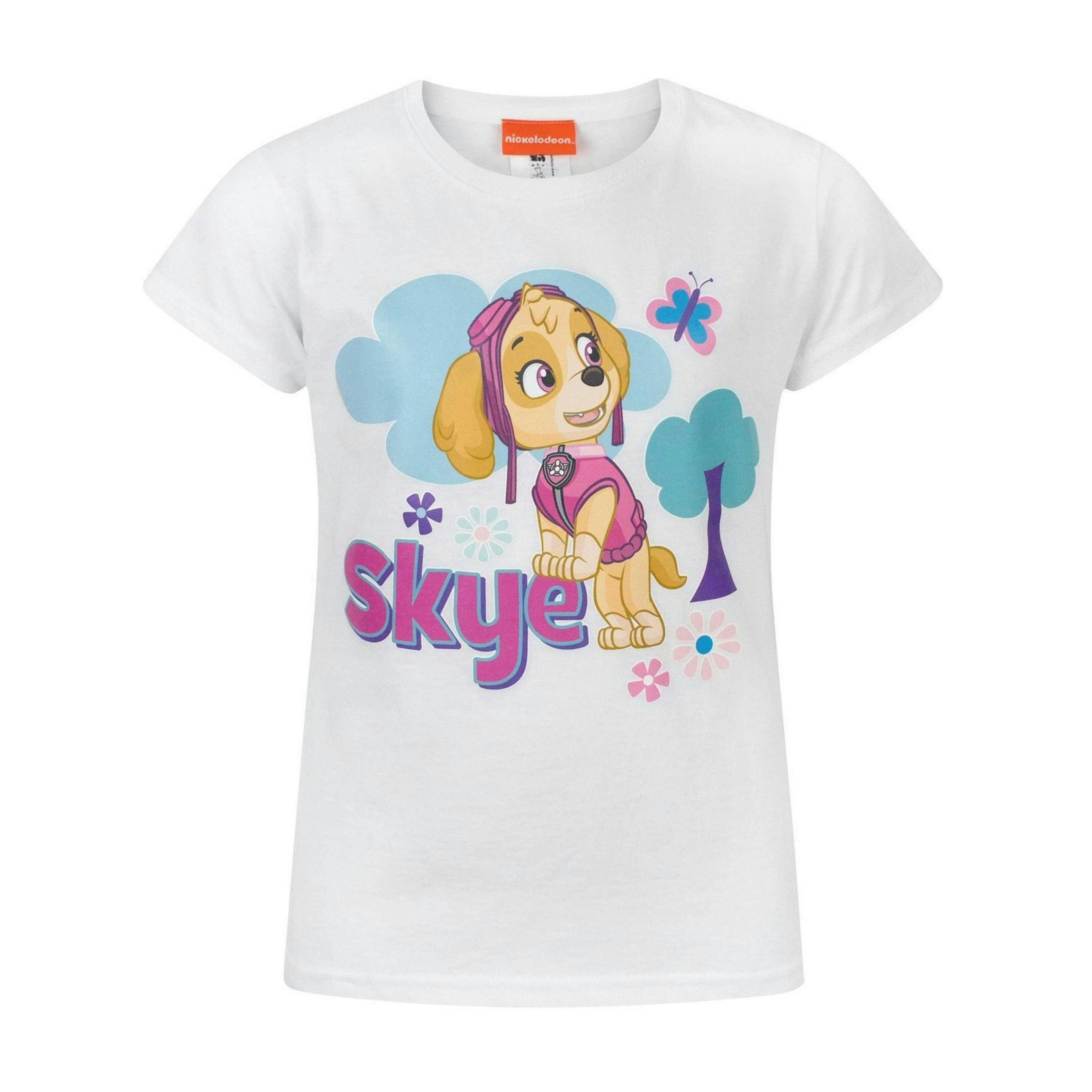 Paw Patrol Girls White Skye Short Sleeved T-Shirt by Vanilla Underground , view 1 of 2