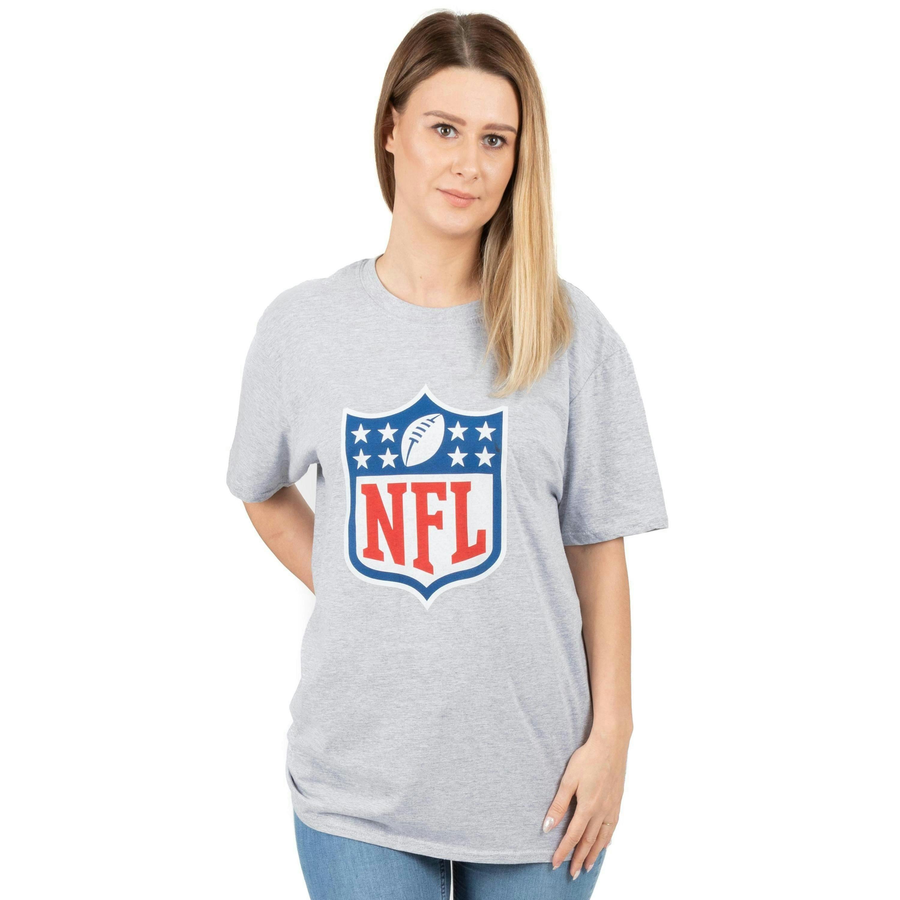 NFL Womens Grey Shield Logo Short Sleeved T-Shirt by Vanilla Underground , view 1 of 6