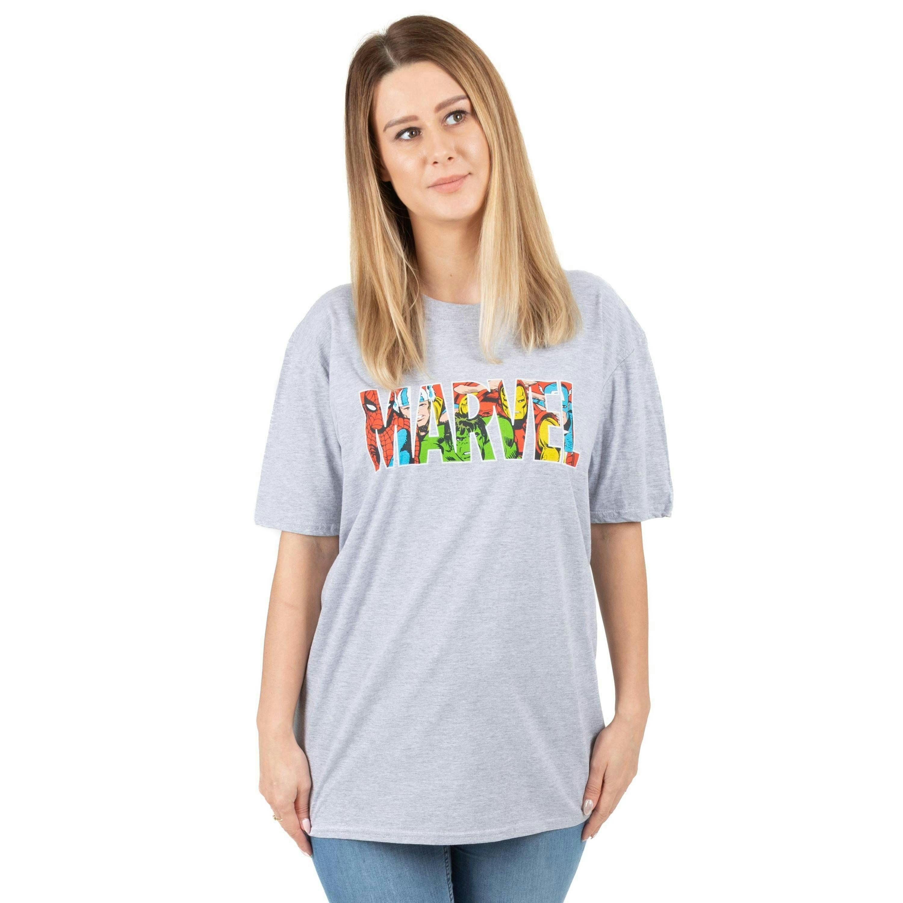 Marvel Womens Grey Short Sleeved T-Shirt by Vanilla Underground , view 1 of 5