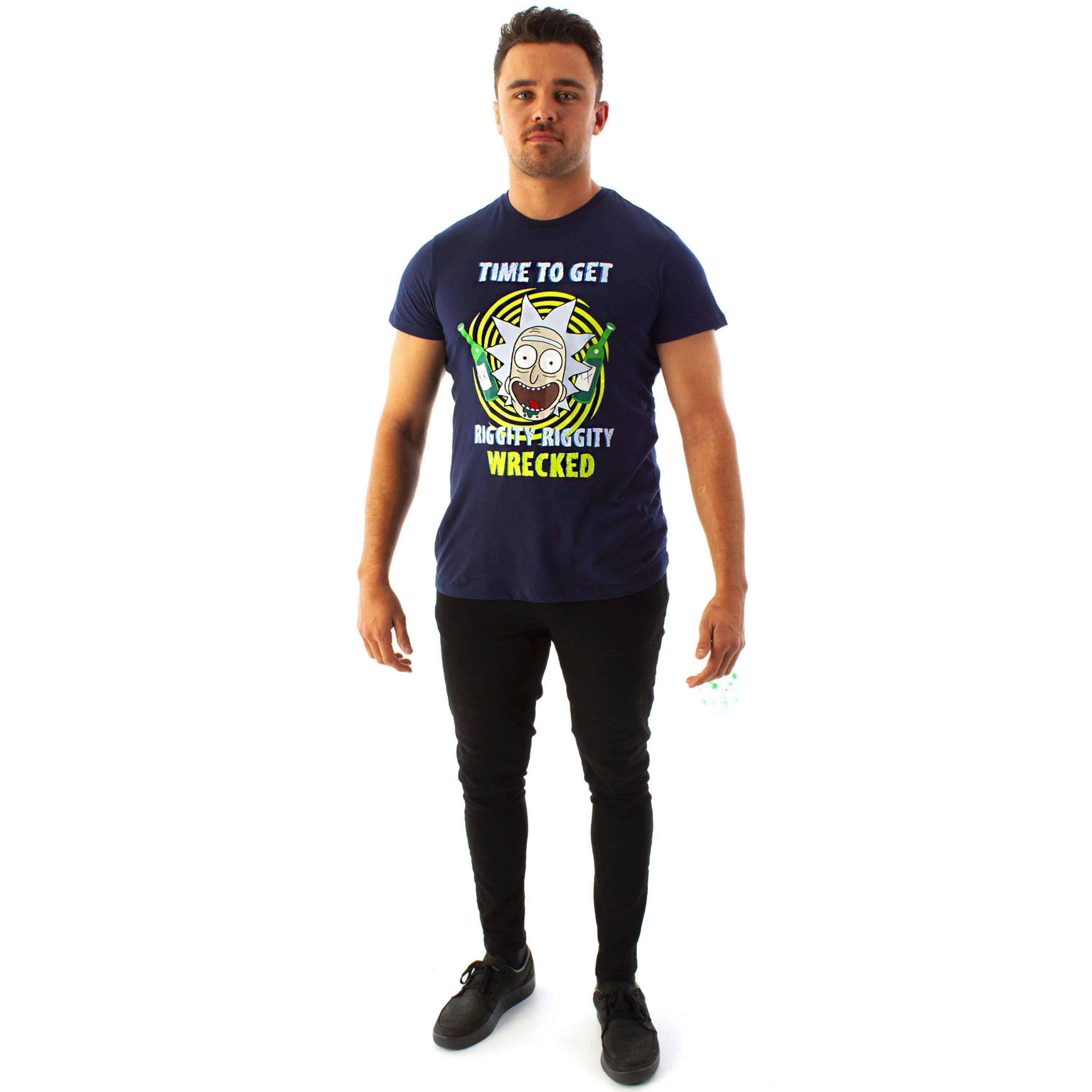 Rick And Morty Mens Blue Rick Short Sleeved T-Shirt by Vanilla Underground , view 1 of 6