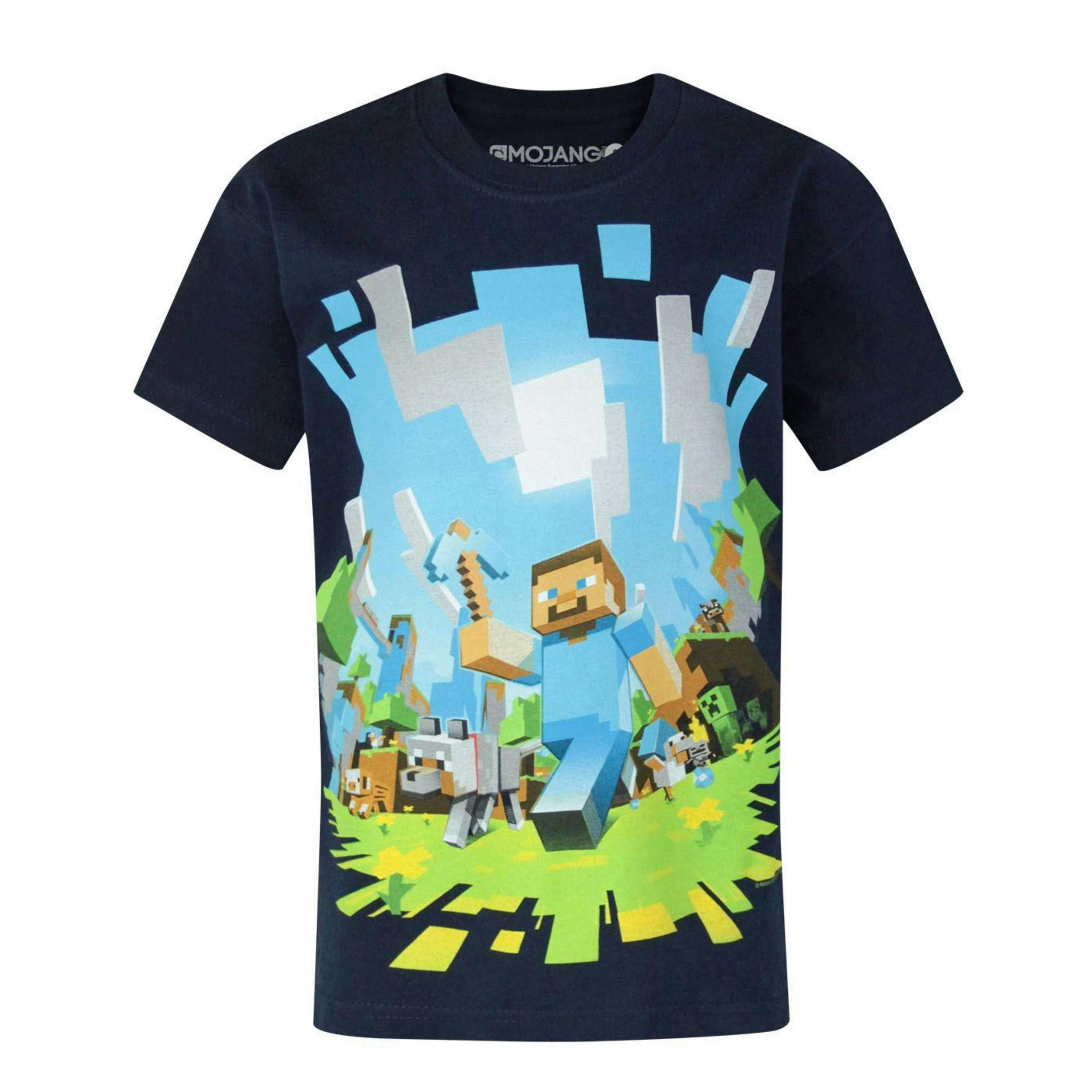 Minecraft Boys Blue Short Sleeved T-Shirt by Vanilla Underground , view 1 of 1
