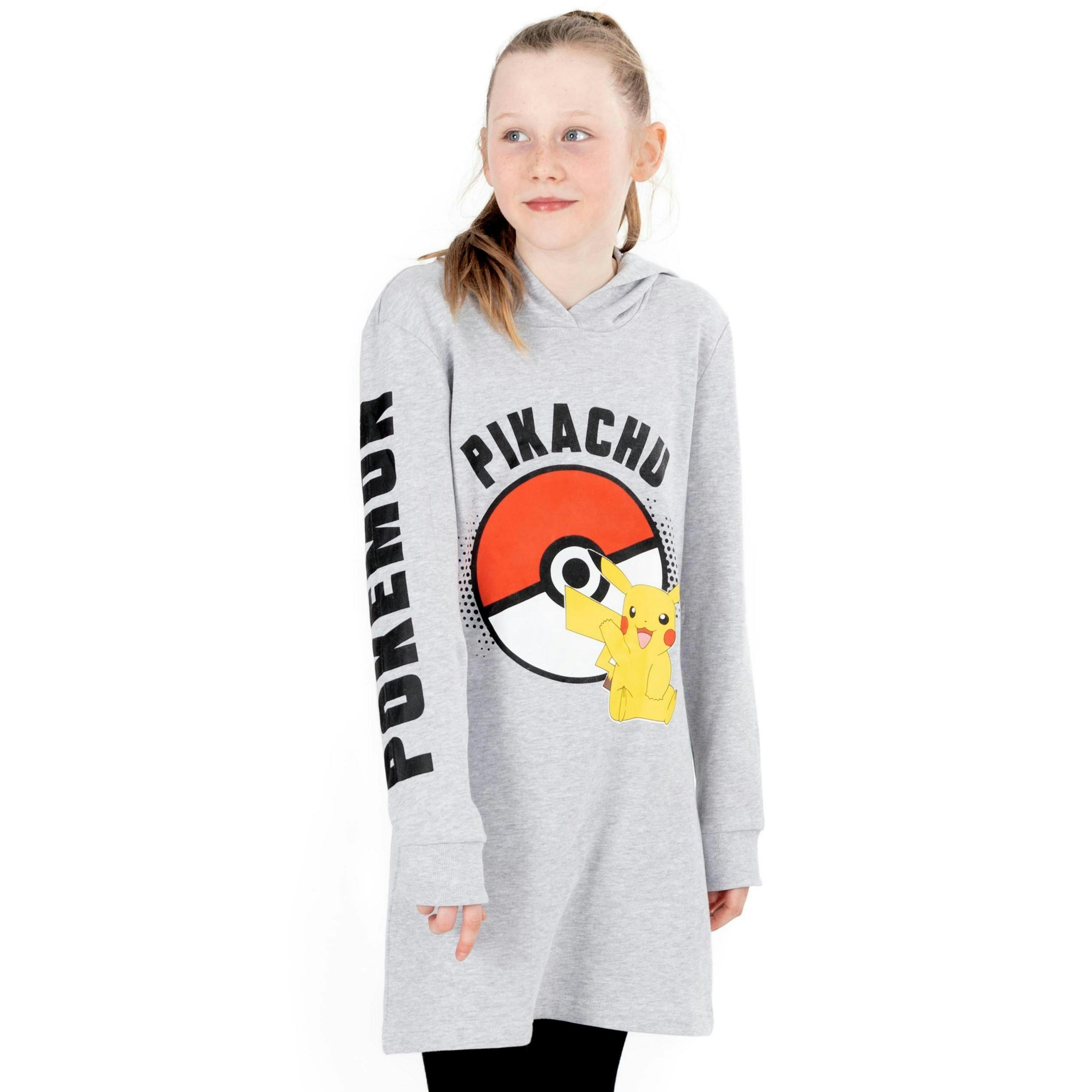 Pokemon Girls Grey Pikachu Placement Print Hoodie by Vanilla Underground , view 1 of 6