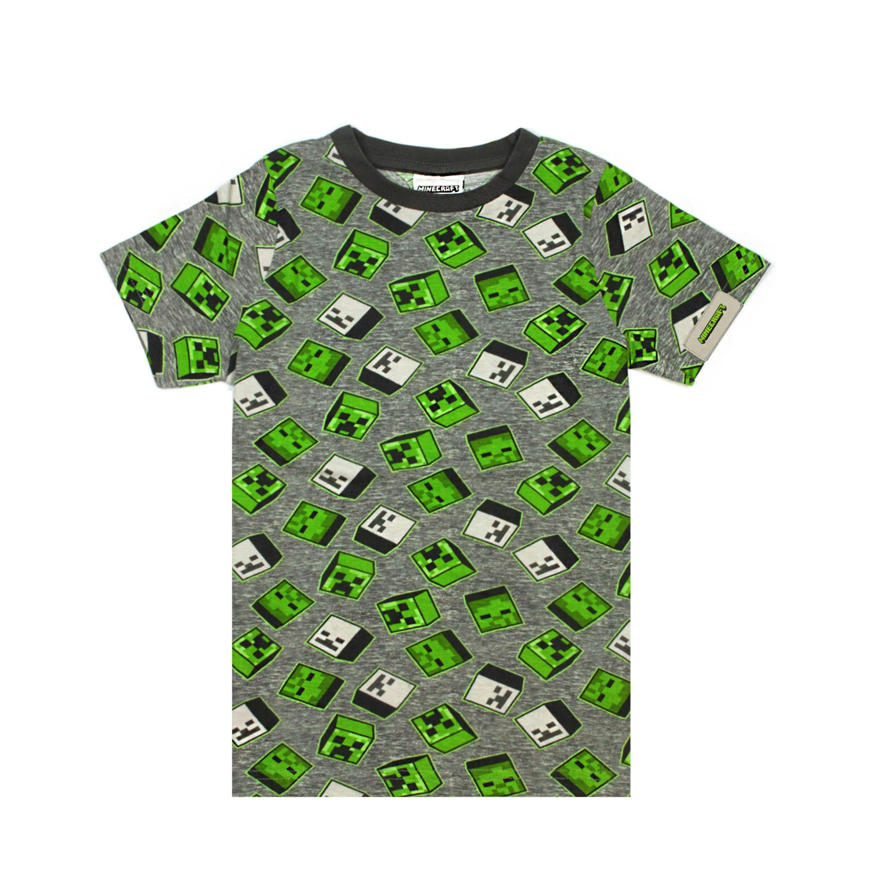 Minecraft Boys Green Creeper & Zombie All-Over Print Short Sleeved T-Shirt by Vanilla Underground , view 1 of 5