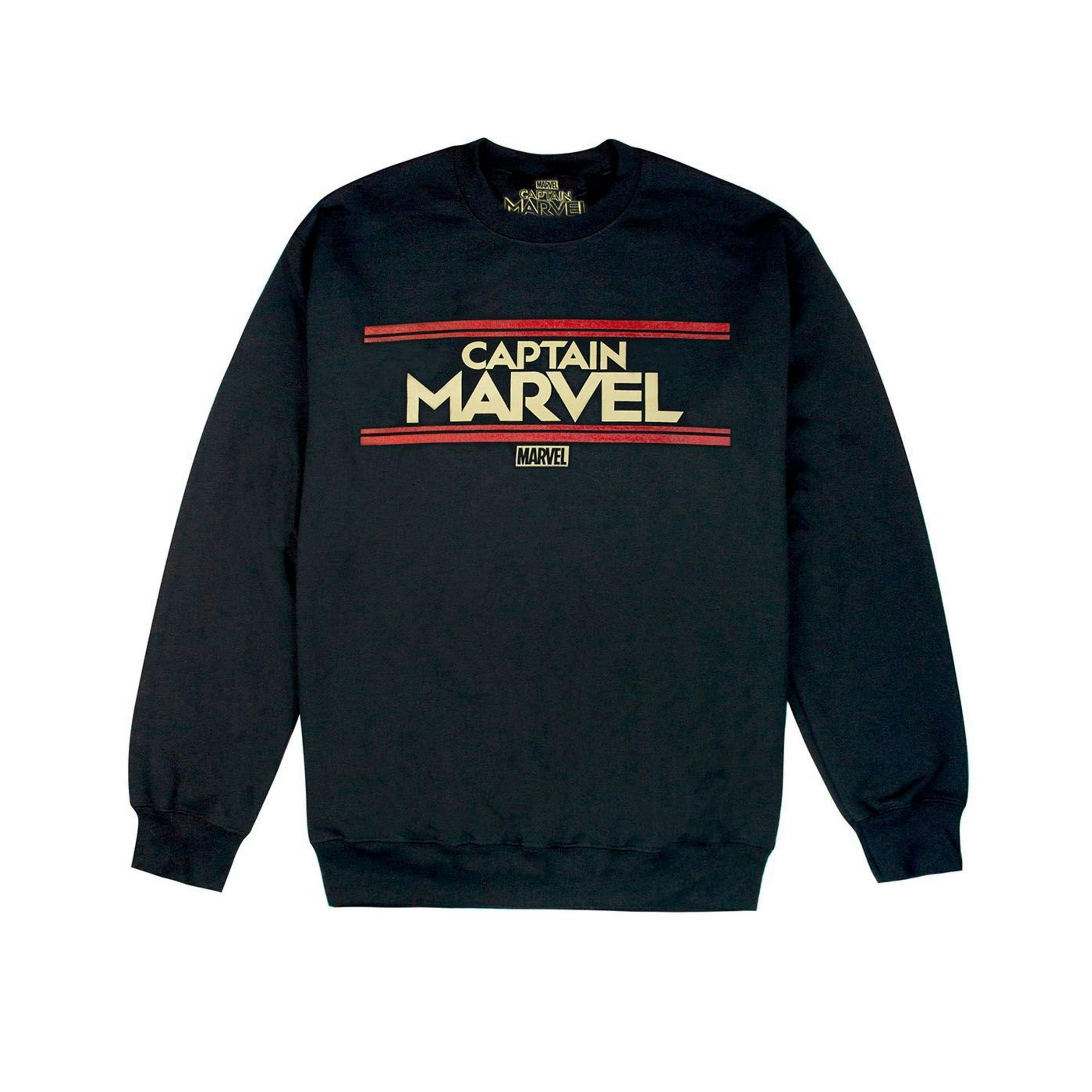 Marvel Womens Black Captain Marvel Sweatshirt by Vanilla Underground , view 1 of 4