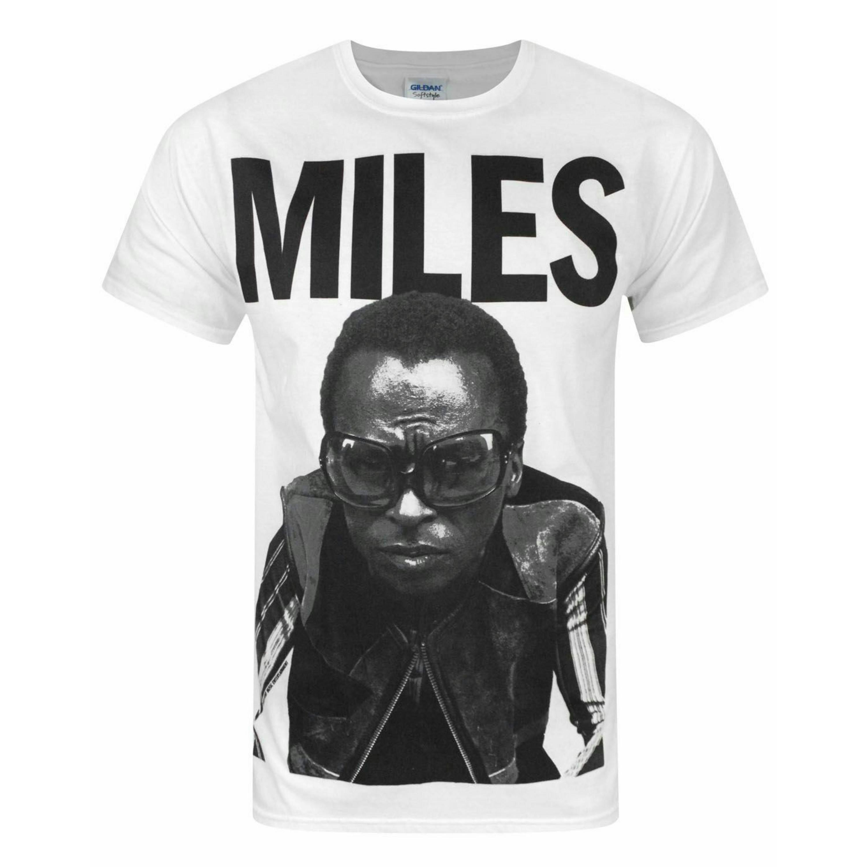 Miles Davis Mens White Character Short Sleeved T-Shirt by Vanilla Underground , view 1 of 1