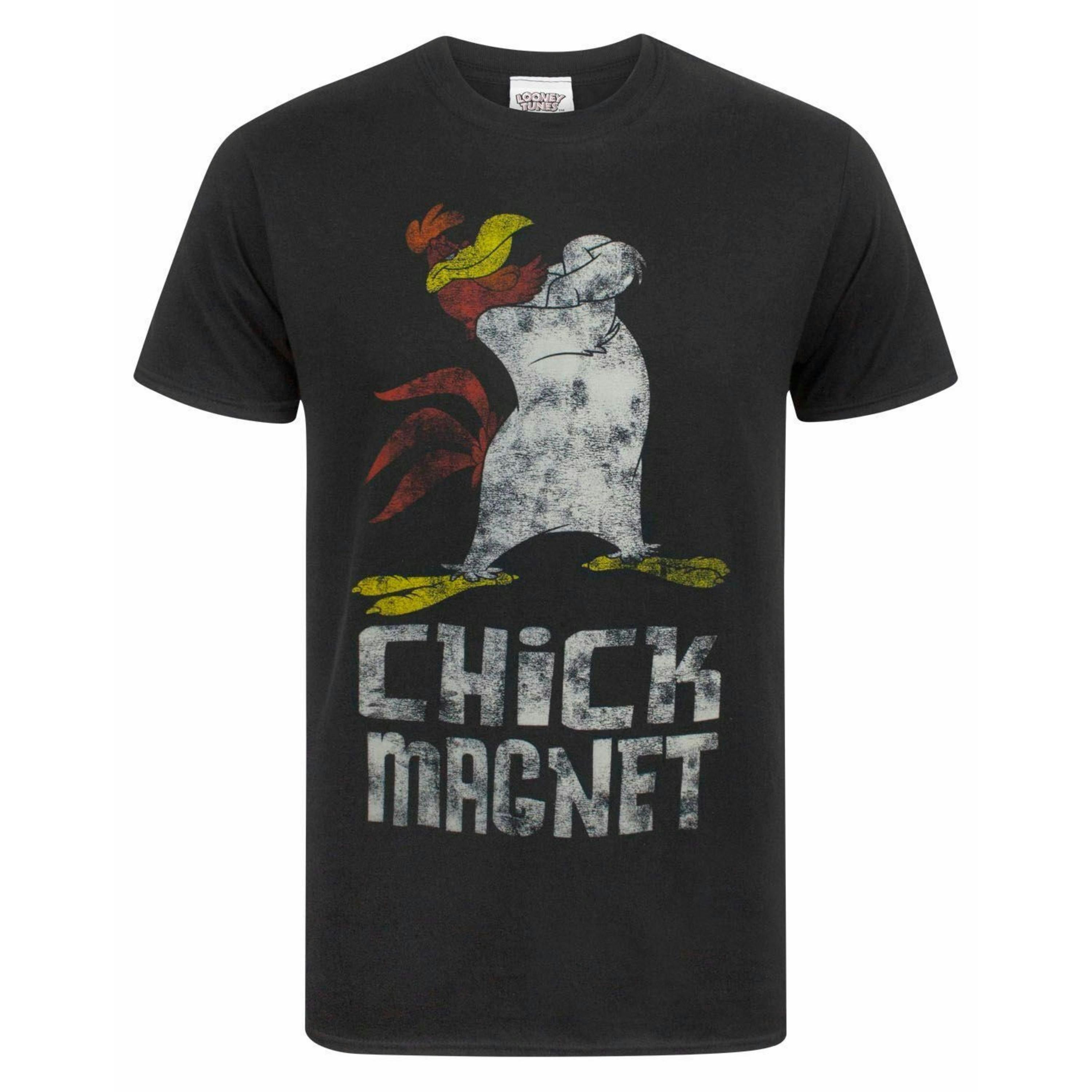 Looney Tunes Mens Black Foghorn Leghorn Short Sleeved T-Shirt by Vanilla Underground , view 1 of 4