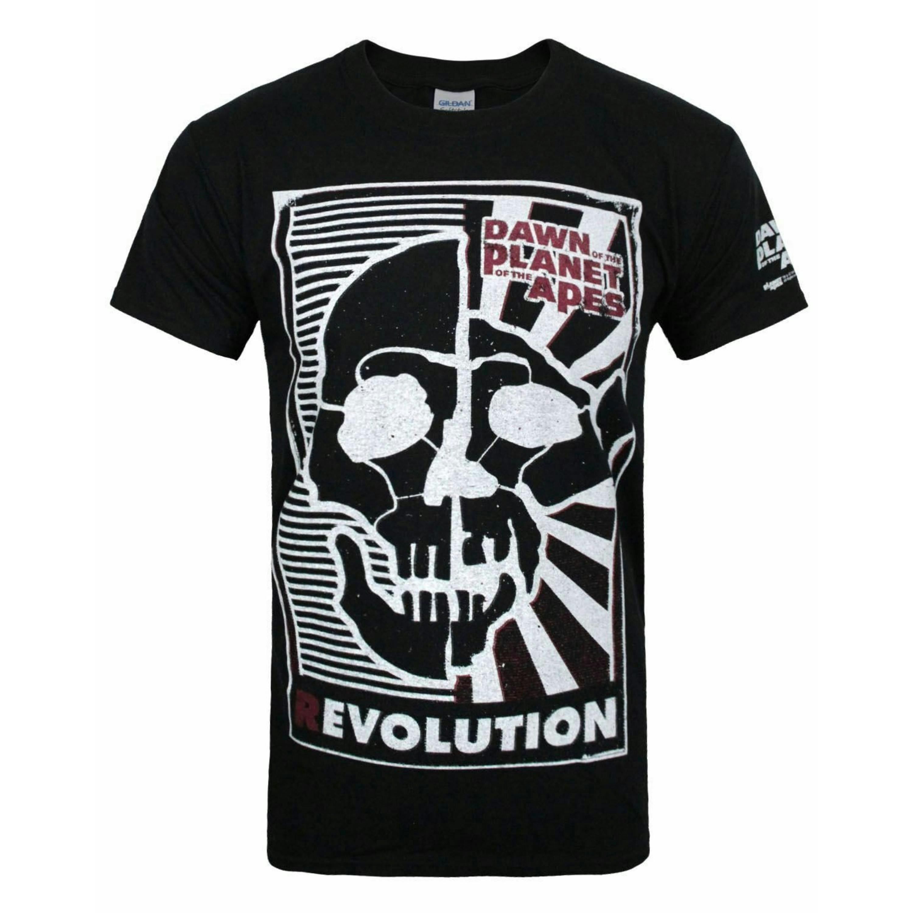 Planet Of The Apes Mens Black Ape Skull Short Sleeved T-Shirt by Vanilla Underground , view 1 of 1