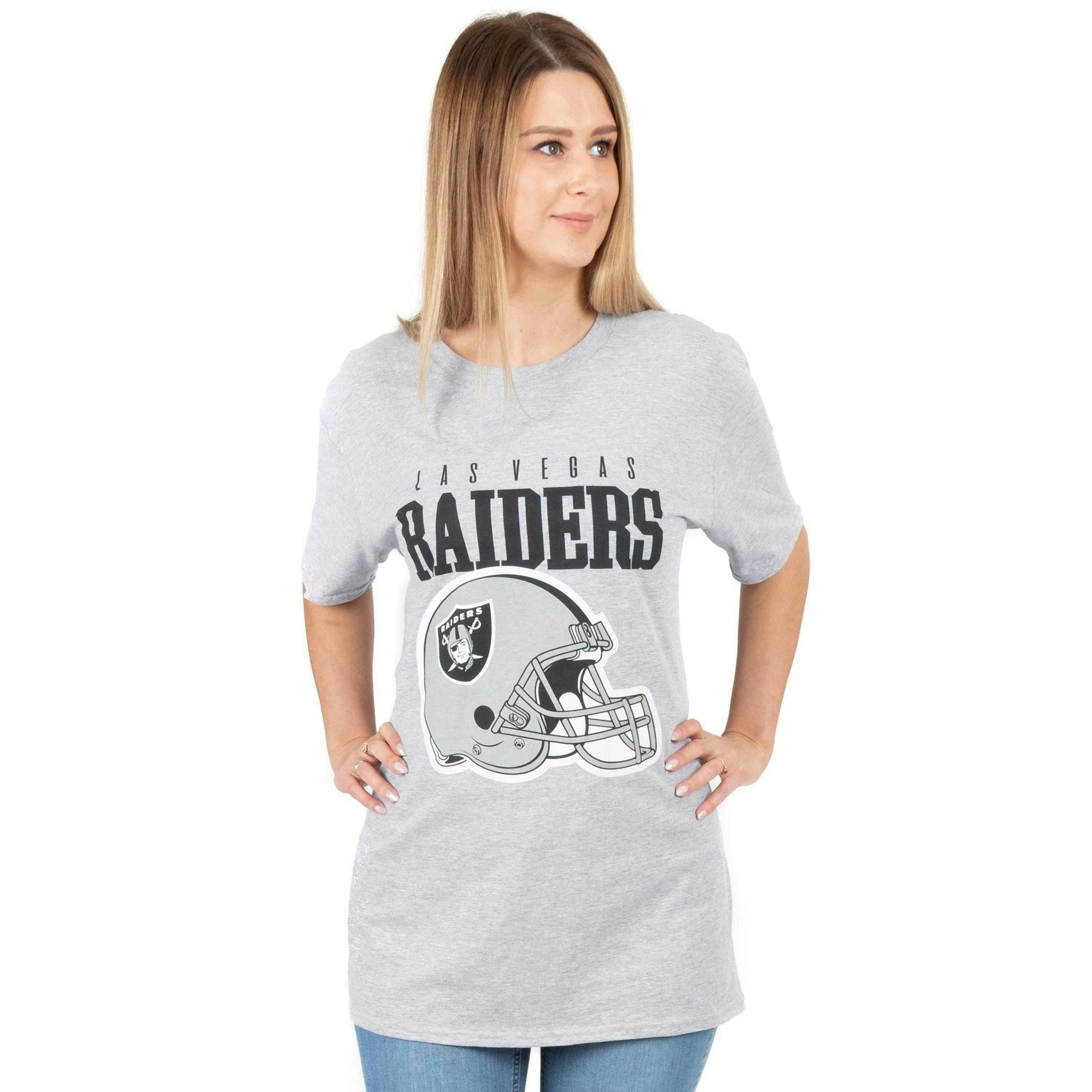NFL Womens Grey Las Vegas Raiders Short Sleeved T-Shirt by Vanilla Underground , view 1 of 6