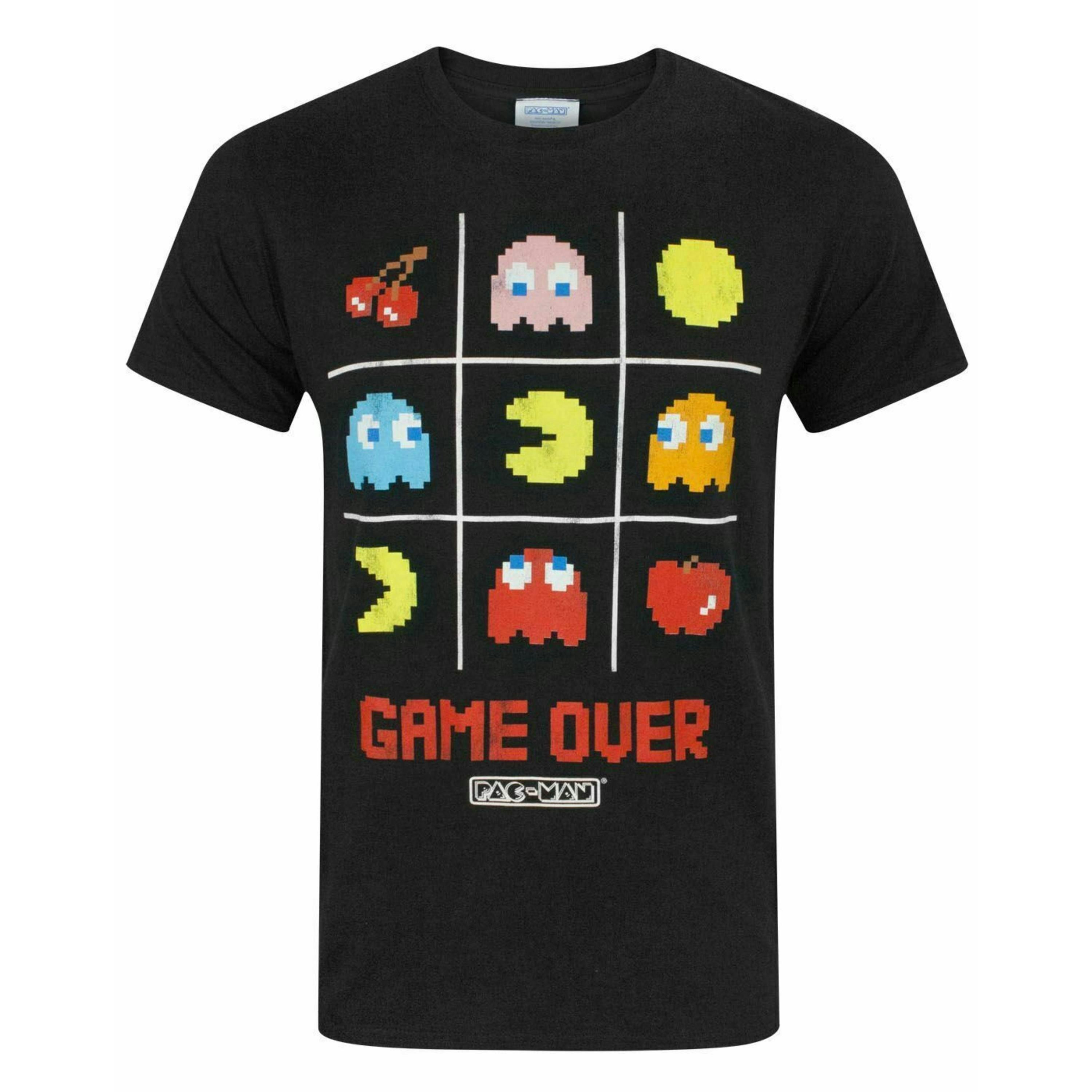 Pacman Mens Black Game Over Short Sleeved T-Shirt by Vanilla Underground , view 1 of 5
