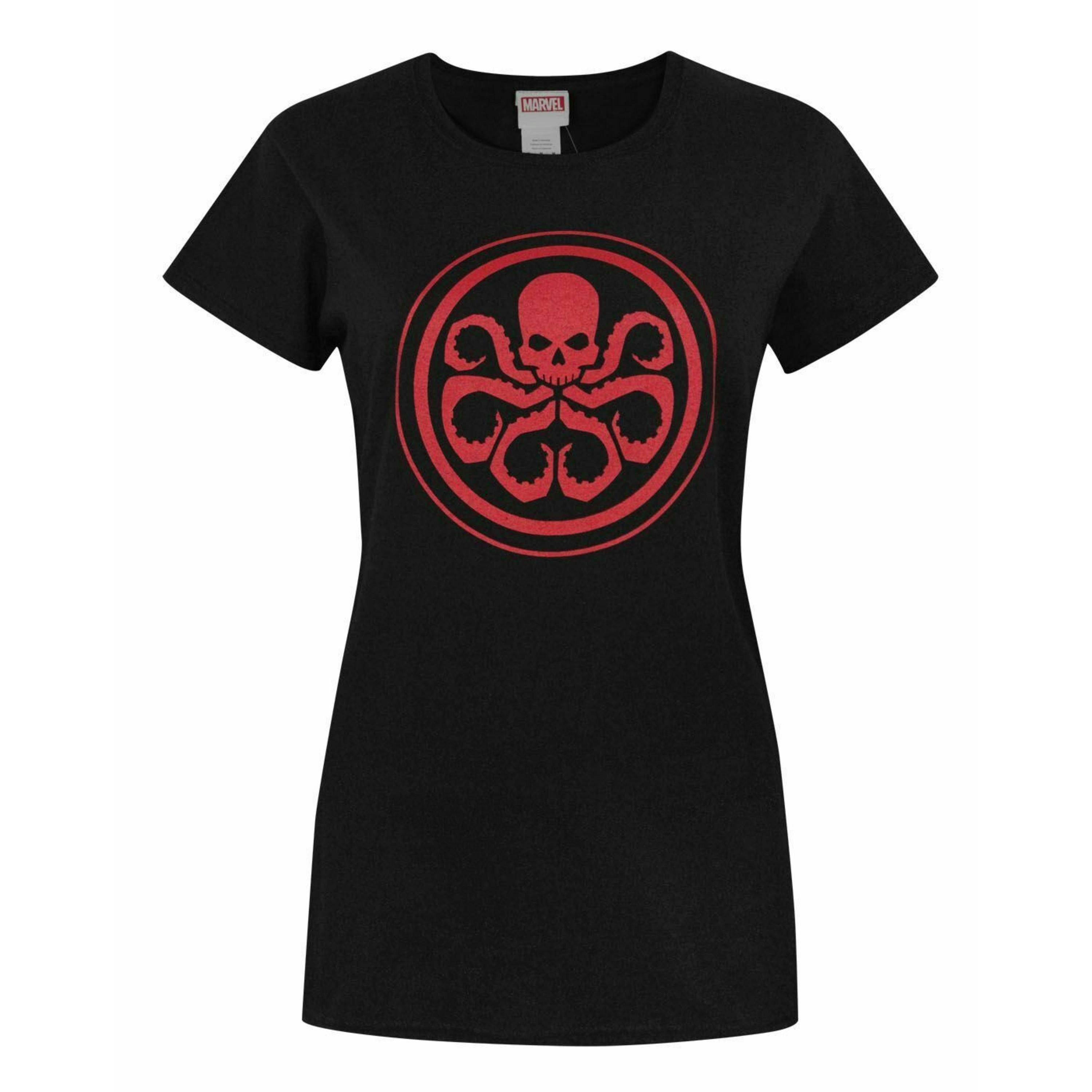 Marvel Womens Black Logo Short Sleeved T-Shirt by Vanilla Underground , view 1 of 1