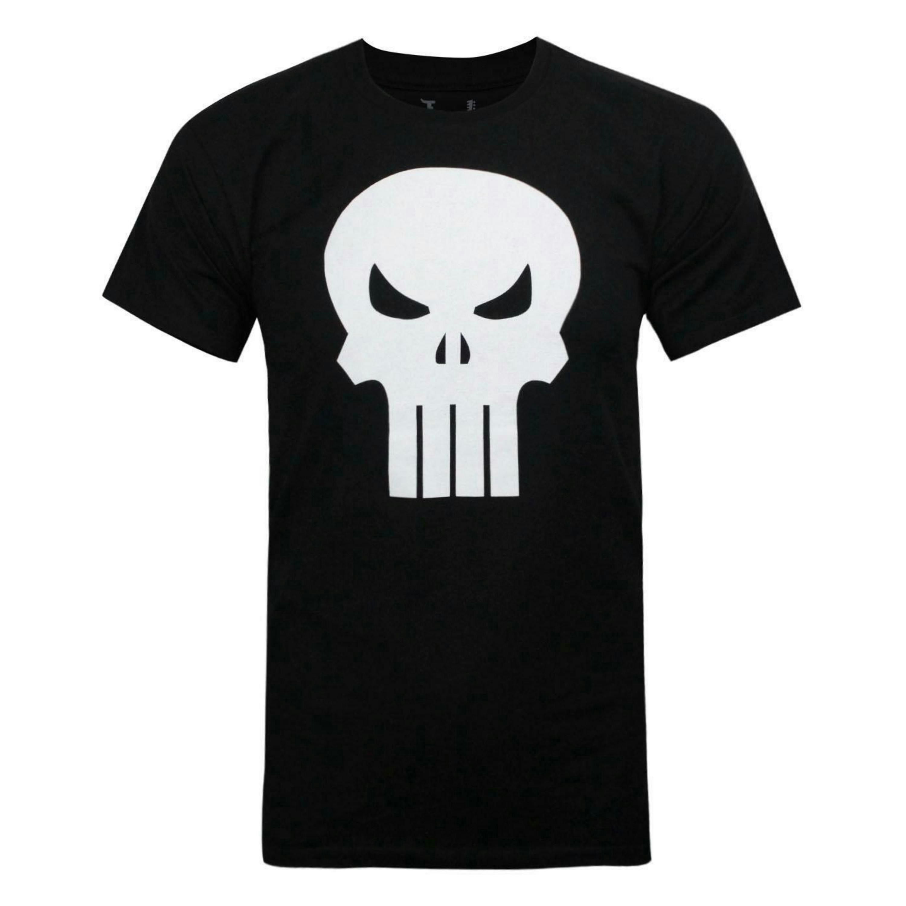 Marvel Mens Black Punisher Logo Short Sleeved T-Shirt by Vanilla Underground , view 1 of 4