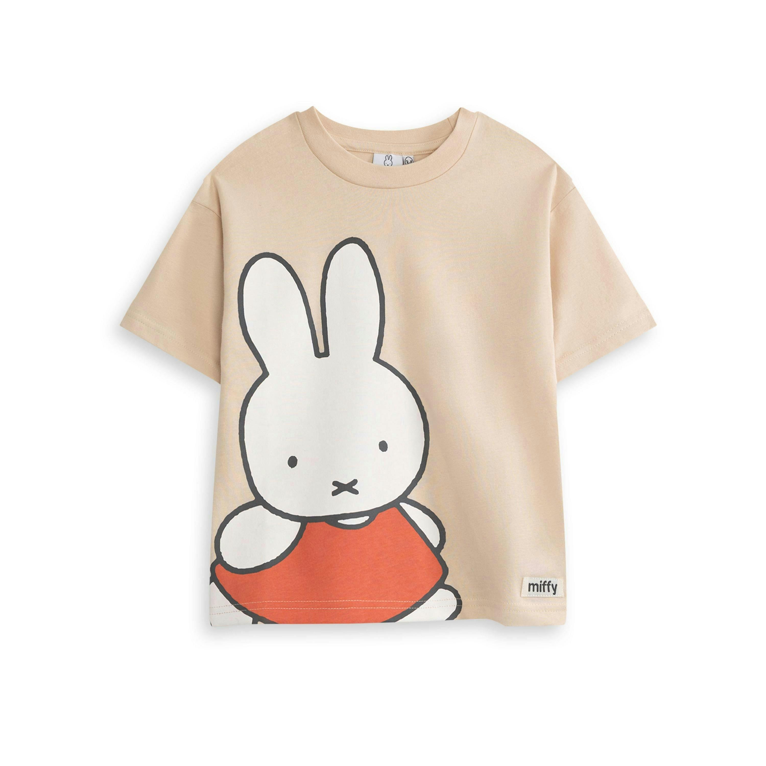Miffy Girls Beige Character Face Short Sleeved T-Shirt by Vanilla Underground , view 1 of 6