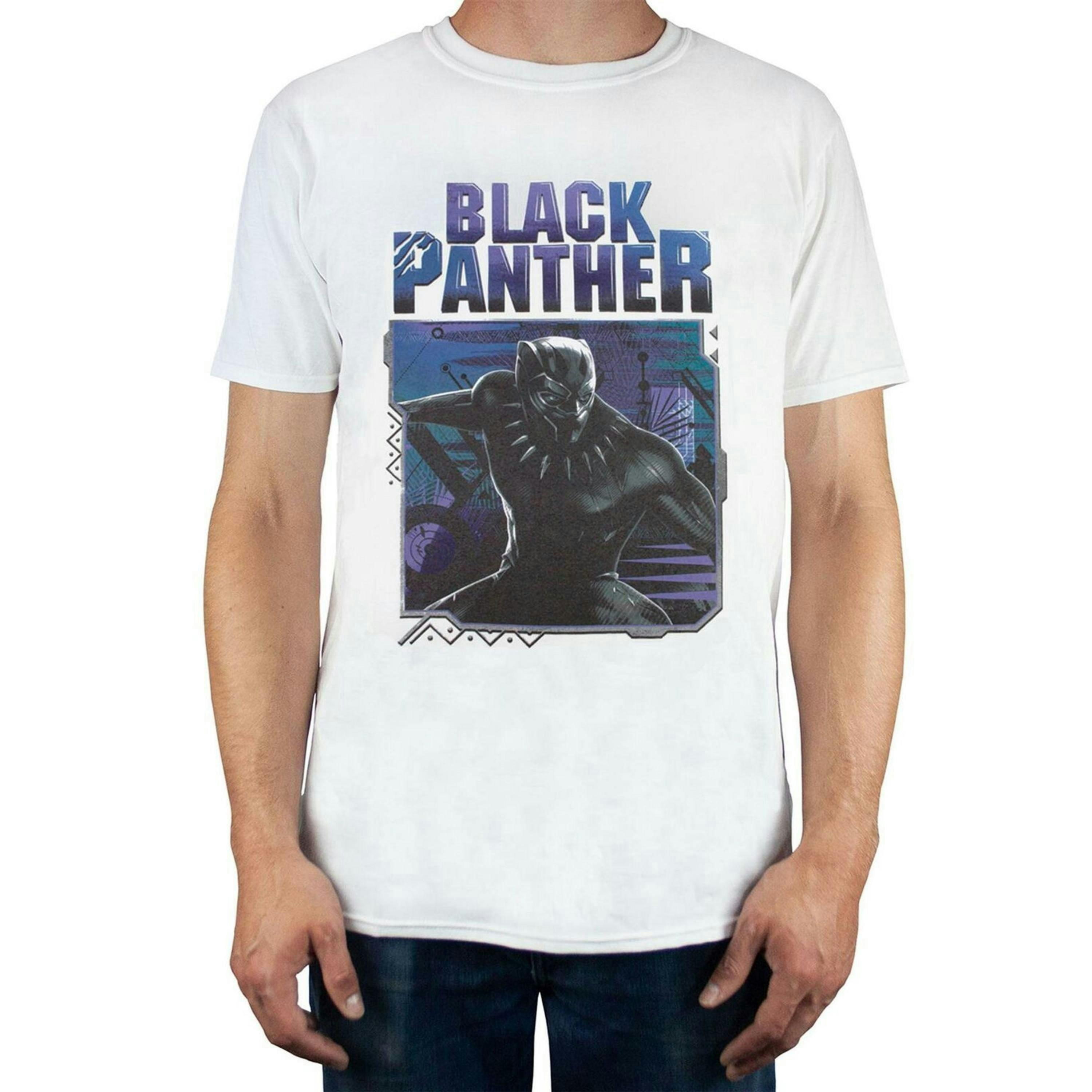 Marvel Mens White Black Panther Short Sleeved T-Shirt by Vanilla Underground , view 1 of 5