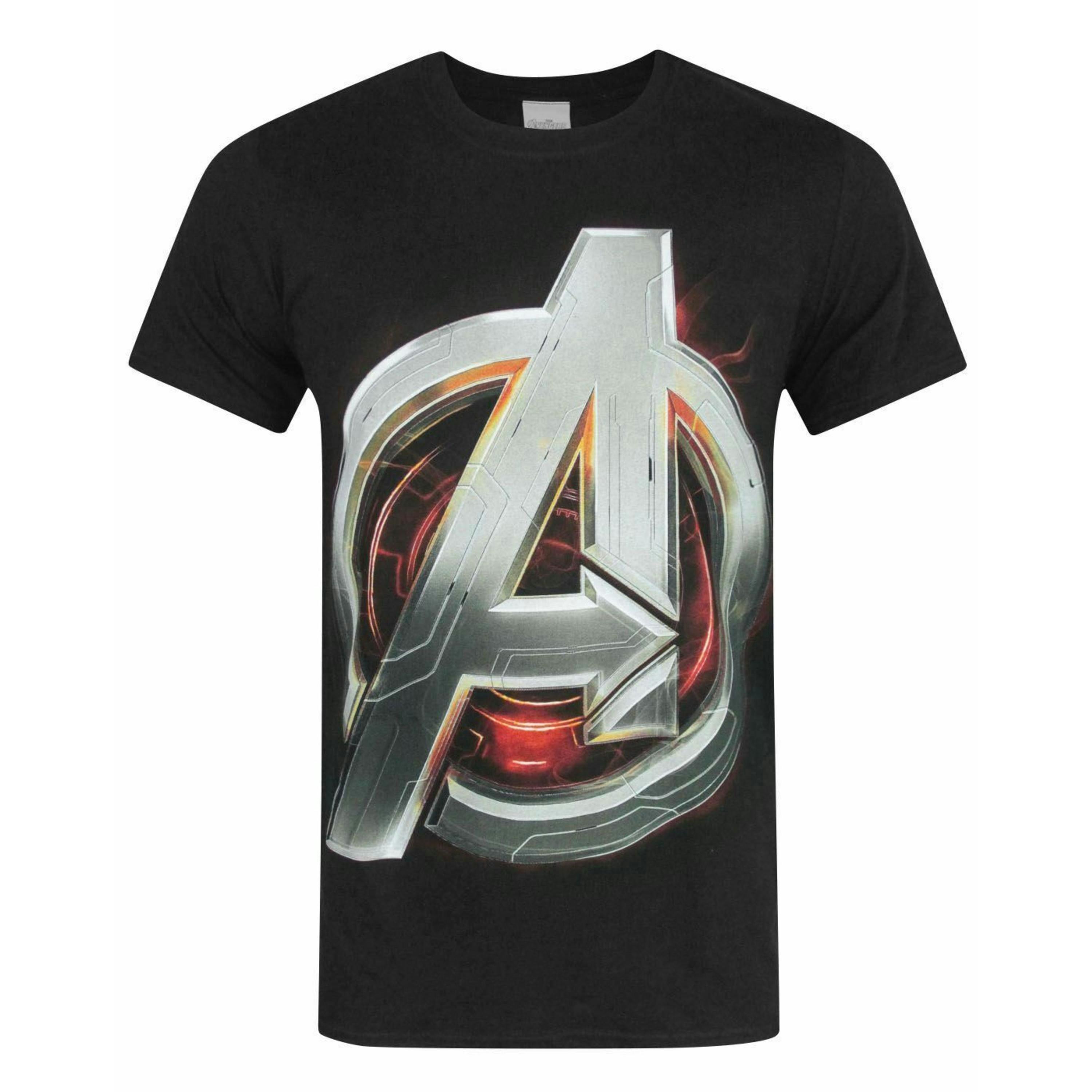 Marvel Mens Black Avengers Logo Short Sleeved T-Shirt by Vanilla Underground , view 1 of 4