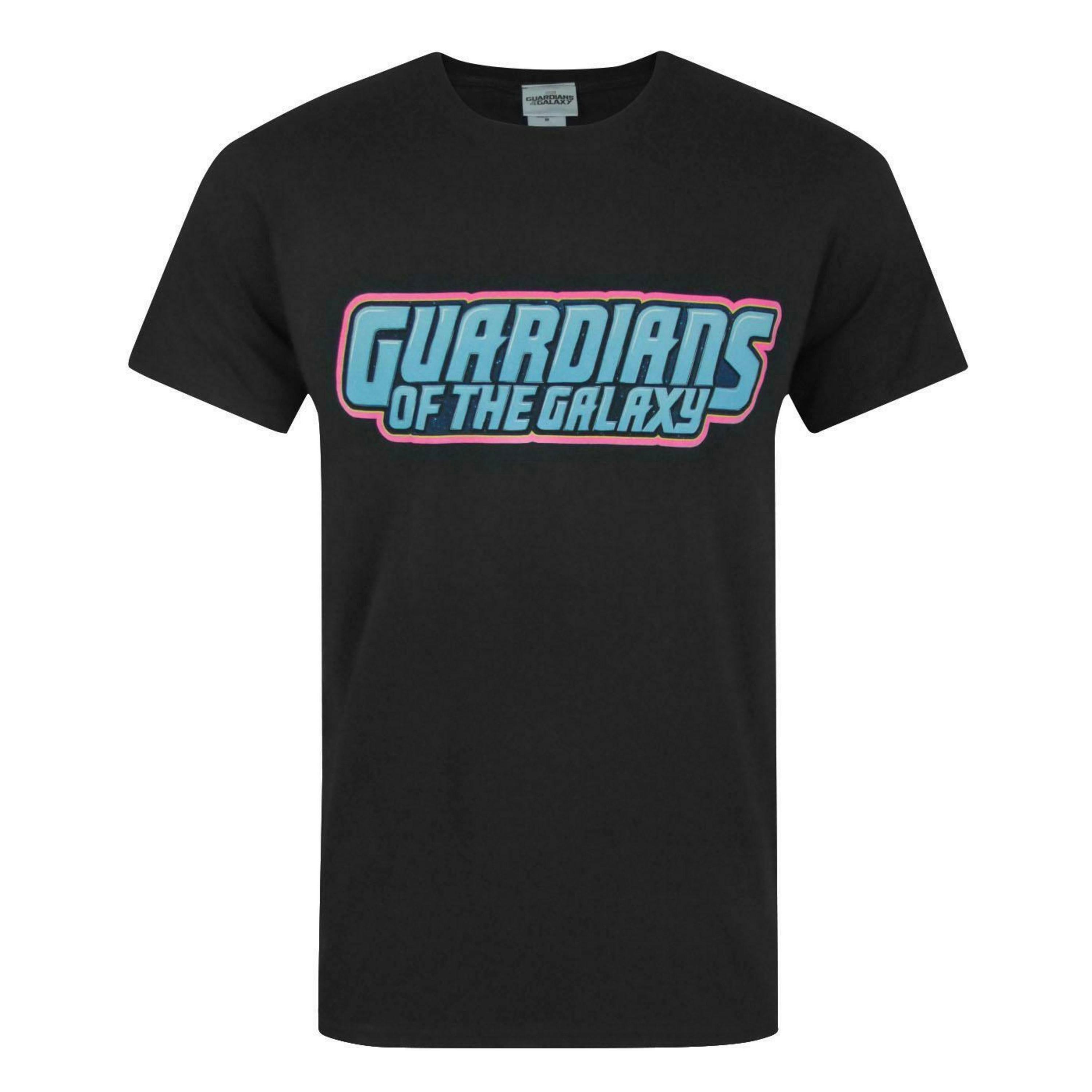 Marvel Mens Black Guardians Of The Galaxy Logo Short Sleeved T-Shirt by Vanilla Underground , view 1 of 4