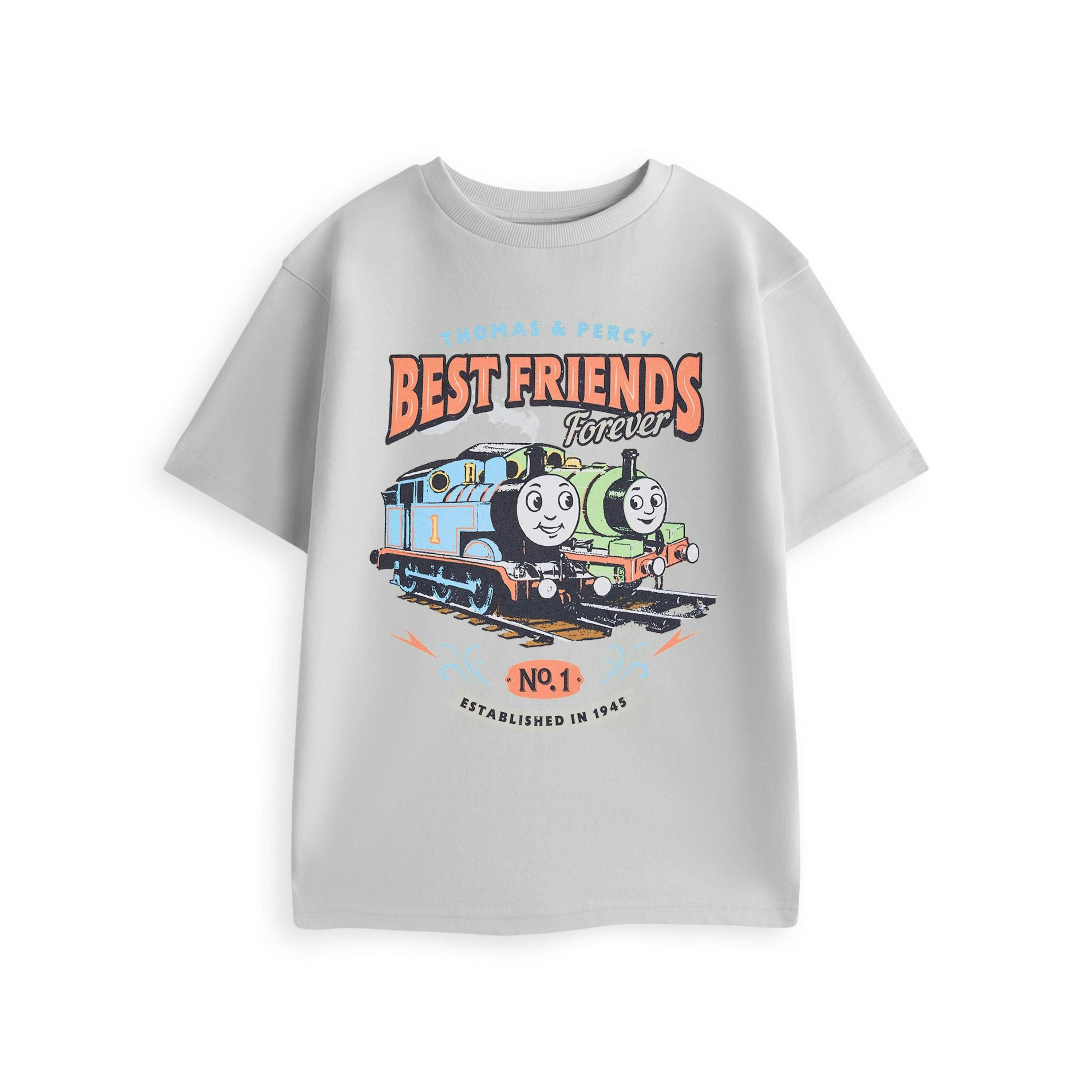 Thomas and Friends Boys Grey Best Friends Short Sleeved T-Shirt by Vanilla Underground , view 1 of 4