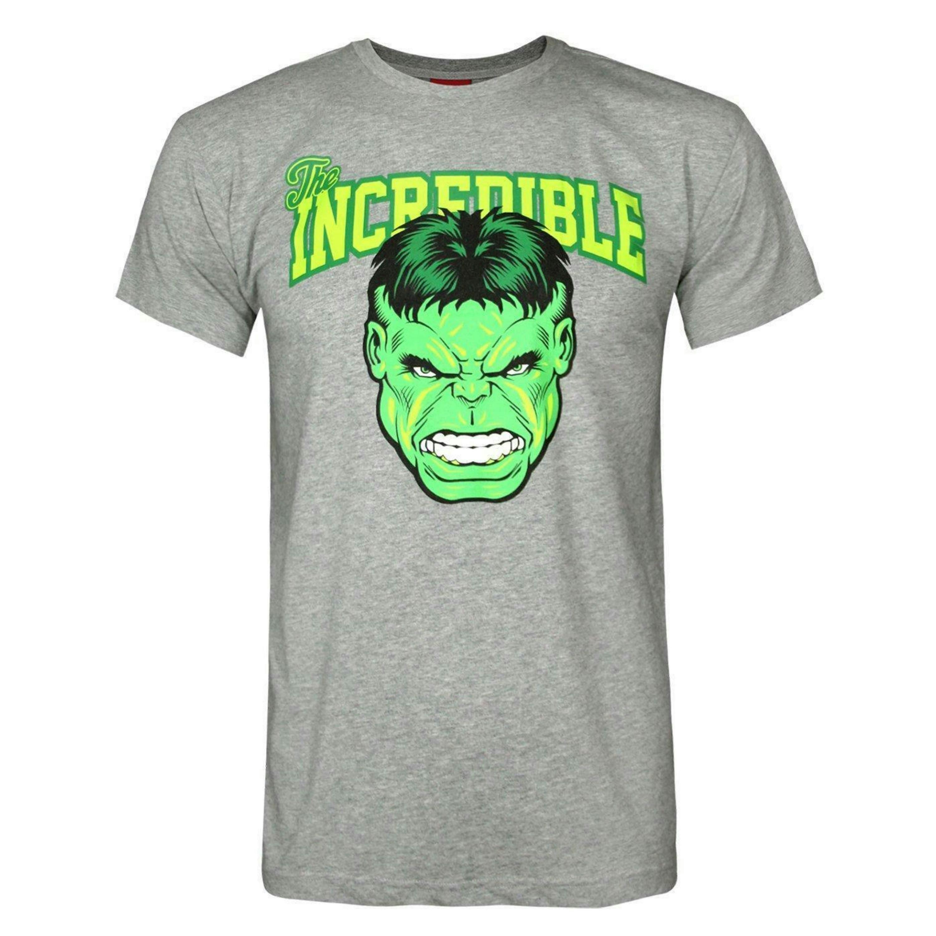 Marvel Mens Grey The Hulk Logo Short Sleeved T-Shirt by Vanilla Underground , view 1 of 4