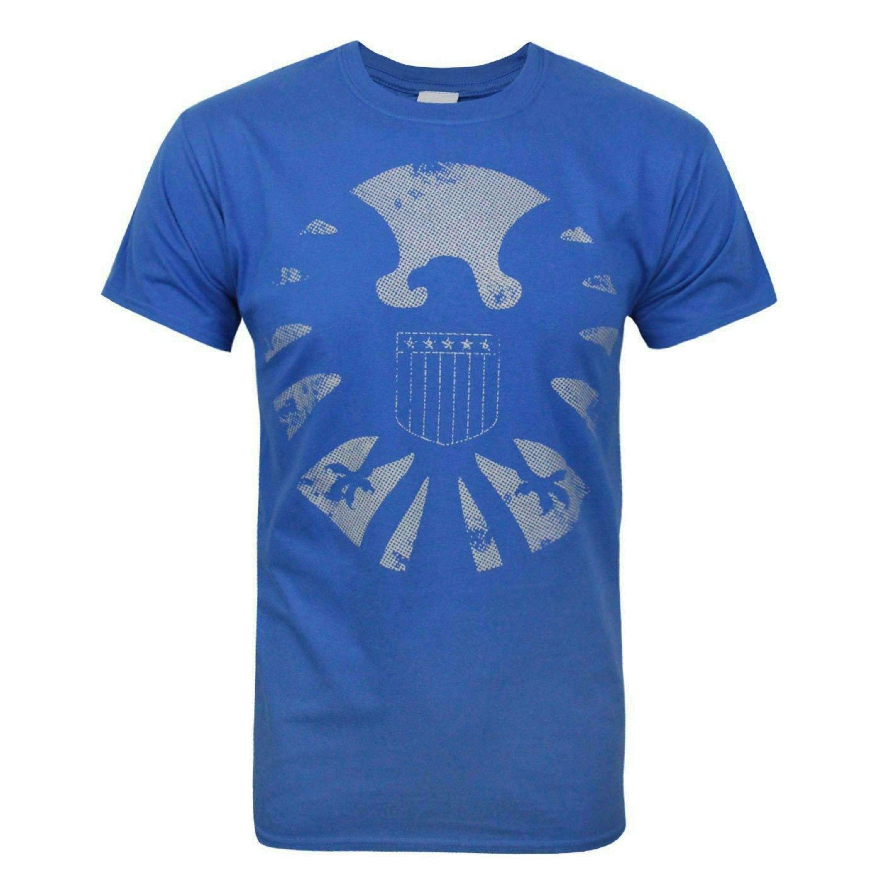 Marvel Mens Blue Avengers Shield Logo Short Sleeved T-Shirt by Vanilla Underground , view 1 of 1