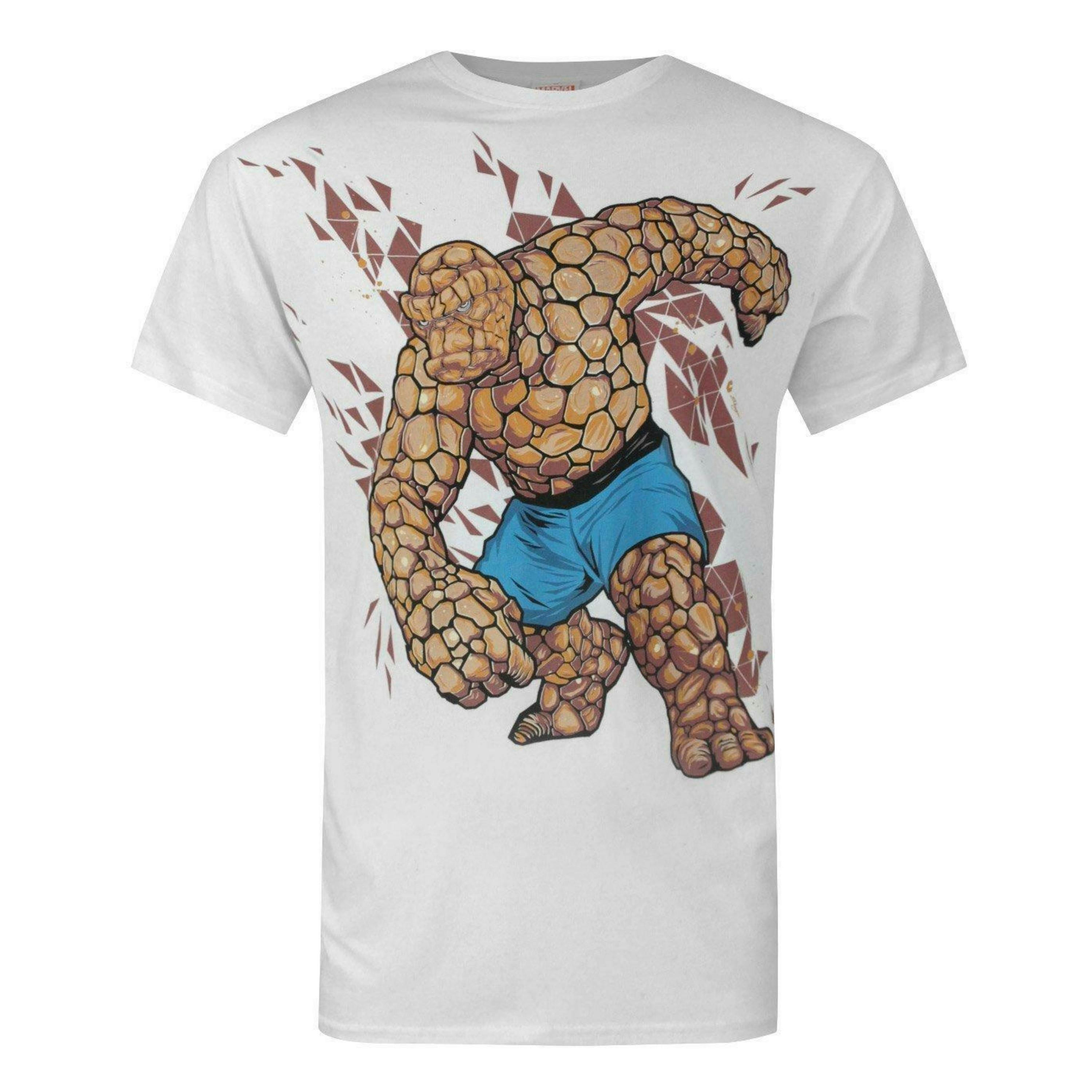 Marvel Mens White The Thing Short Sleeved T-Shirt by Vanilla Underground , view 1 of 4