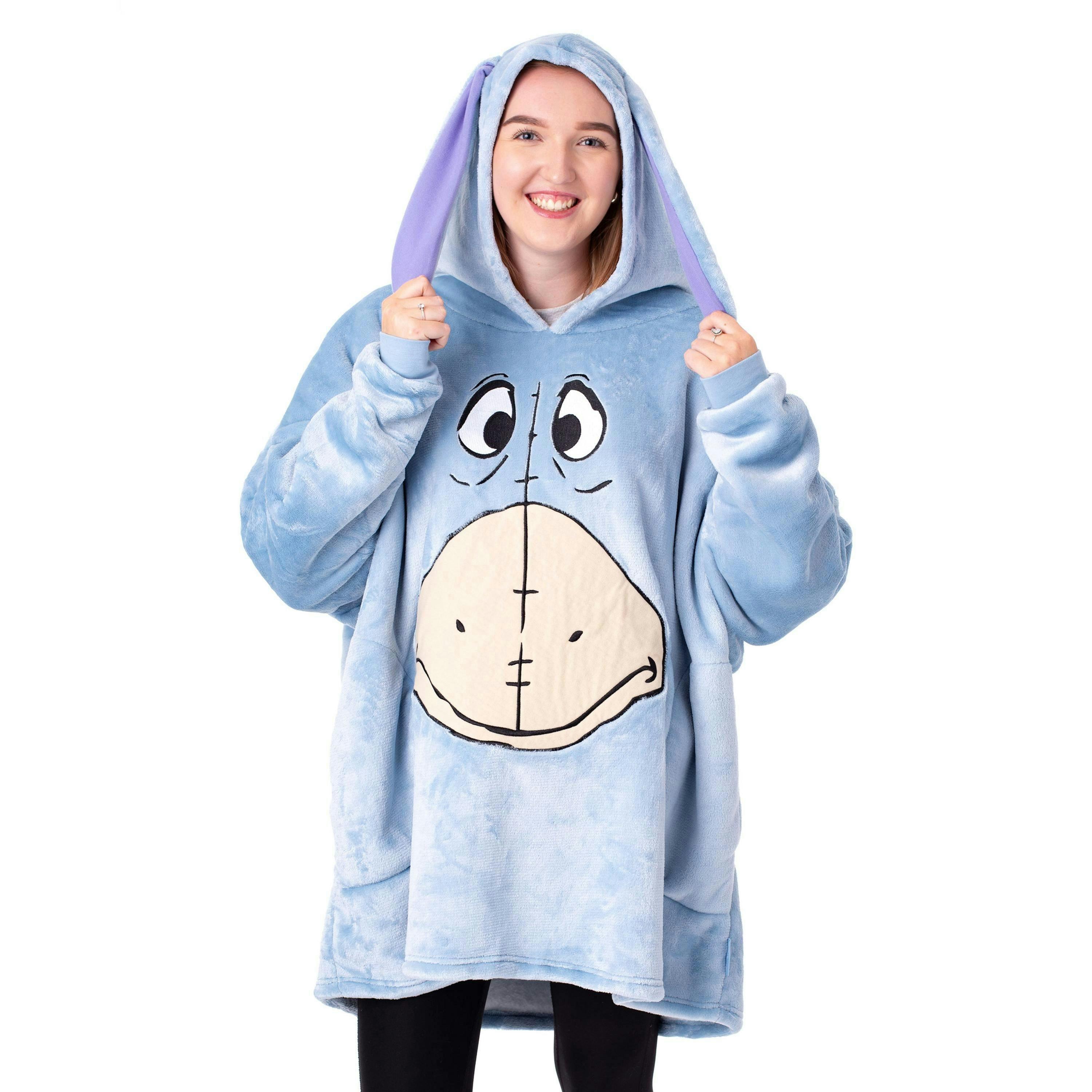 Disney Womens Blue Eeyore Blanket Hoodie (One Size) by Vanilla Underground , view 1 of 6