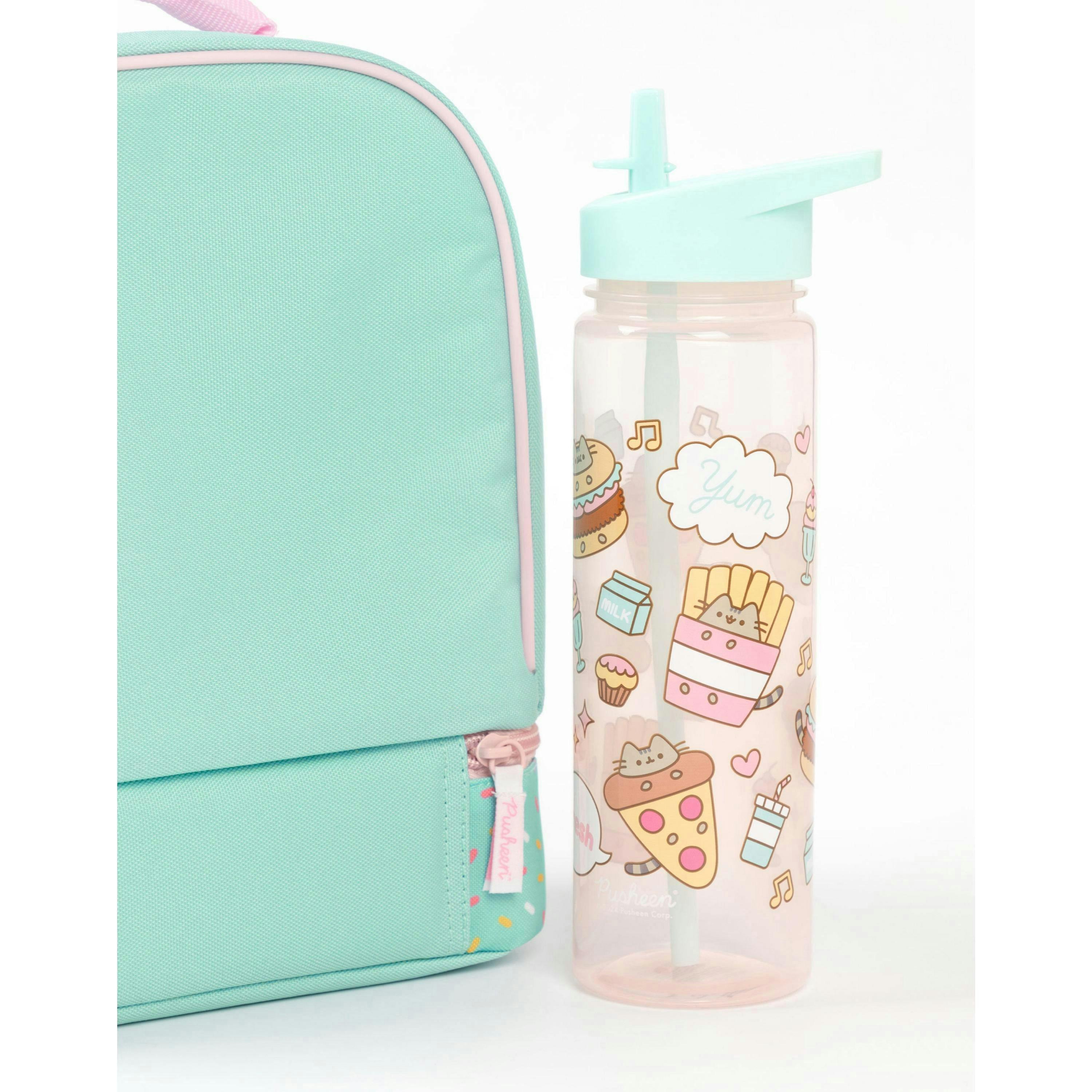 Pusheen Girls Green Snack Attack Lunch Bag, Lunch Box and Bottle Set (One Size) by Vanilla Underground , view 2 of 6
