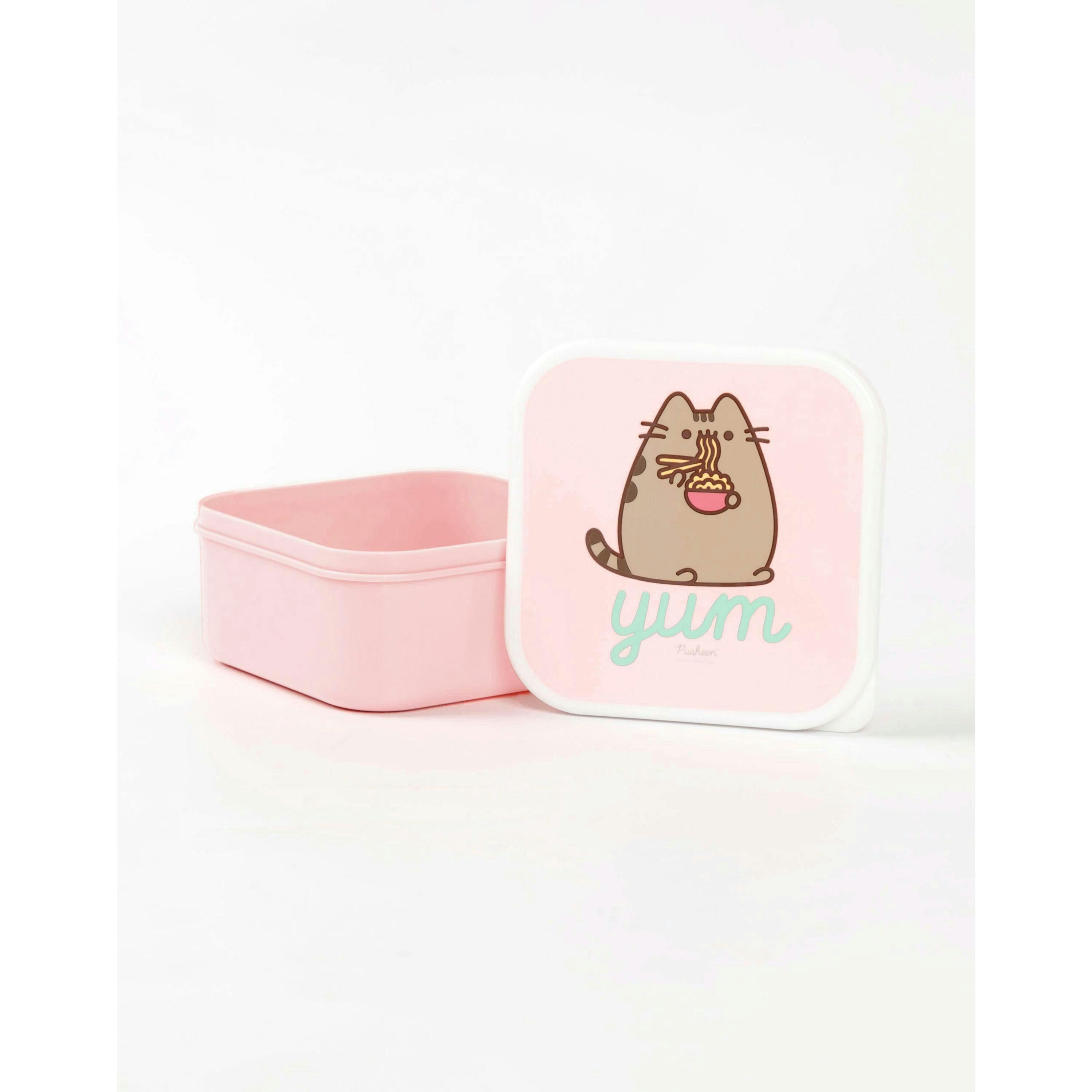 Pusheen Girls Green Snack Attack Lunch Bag, Lunch Box and Bottle Set (One Size) by Vanilla Underground , view 4 of 6
