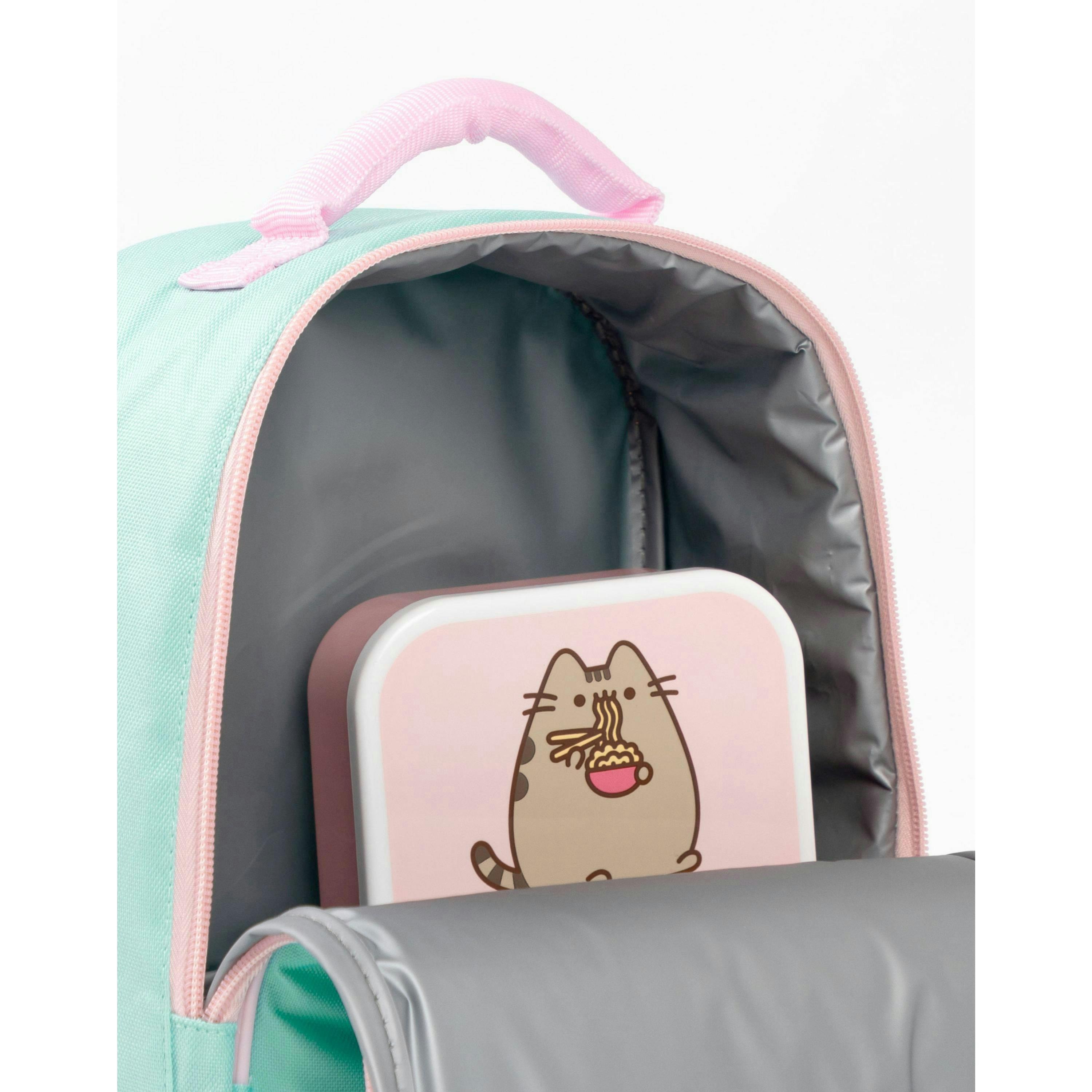 Pusheen Girls Green Snack Attack Lunch Bag, Lunch Box and Bottle Set (One Size) by Vanilla Underground , view 5 of 6