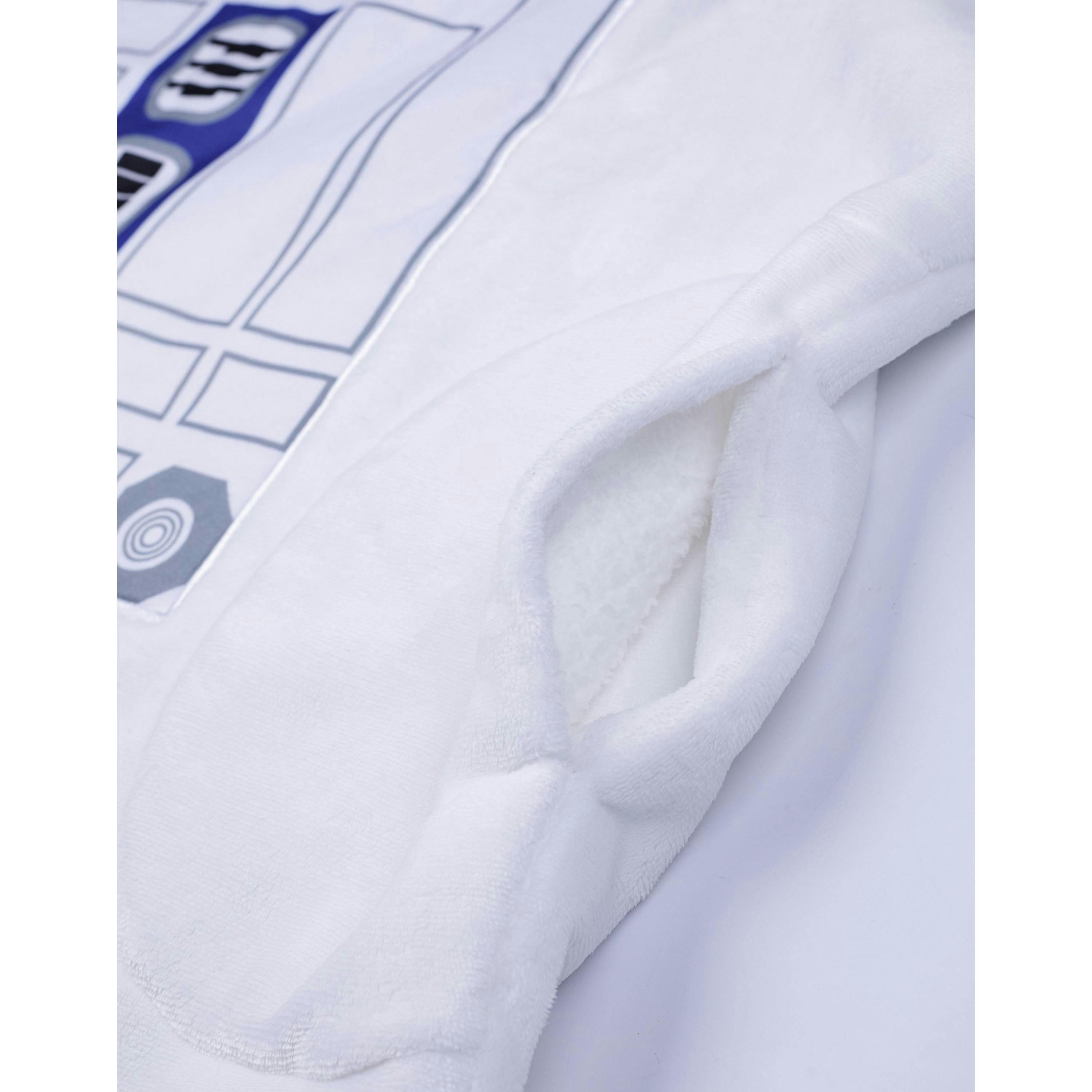 Star Wars Unisex White R2D2 Blanket Hoodie (One Size) by Vanilla Underground , view 6 of 6