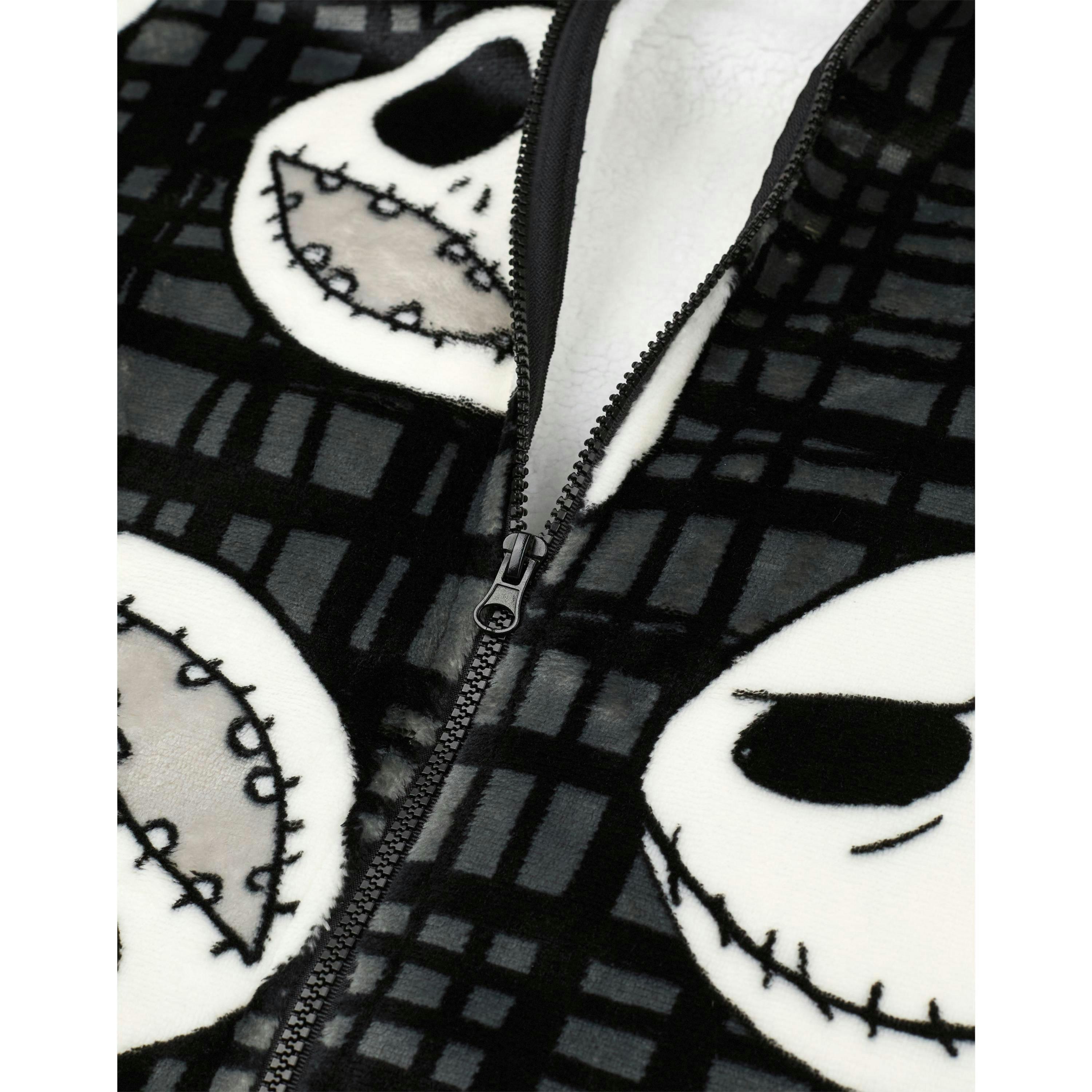 Disney The Nightmare Before Christmas Unisex Black Jack Skellington Zip Through Blanket Hoodie (One Size) by Vanilla Underground , view 6 of 6