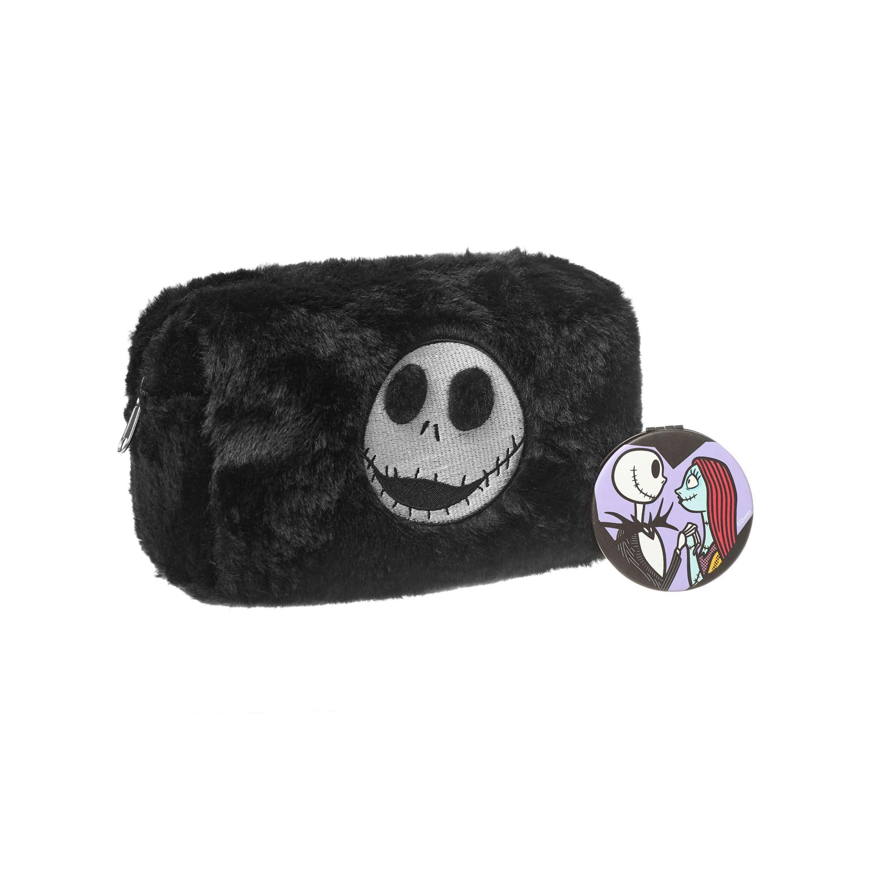 Disney The Nightmare Before Christmas Womens Black The Nightmare Before Christmas Jack Skellington Makeup Bag and Mirror (One Size) by Vanilla Underground , view 1 of 6