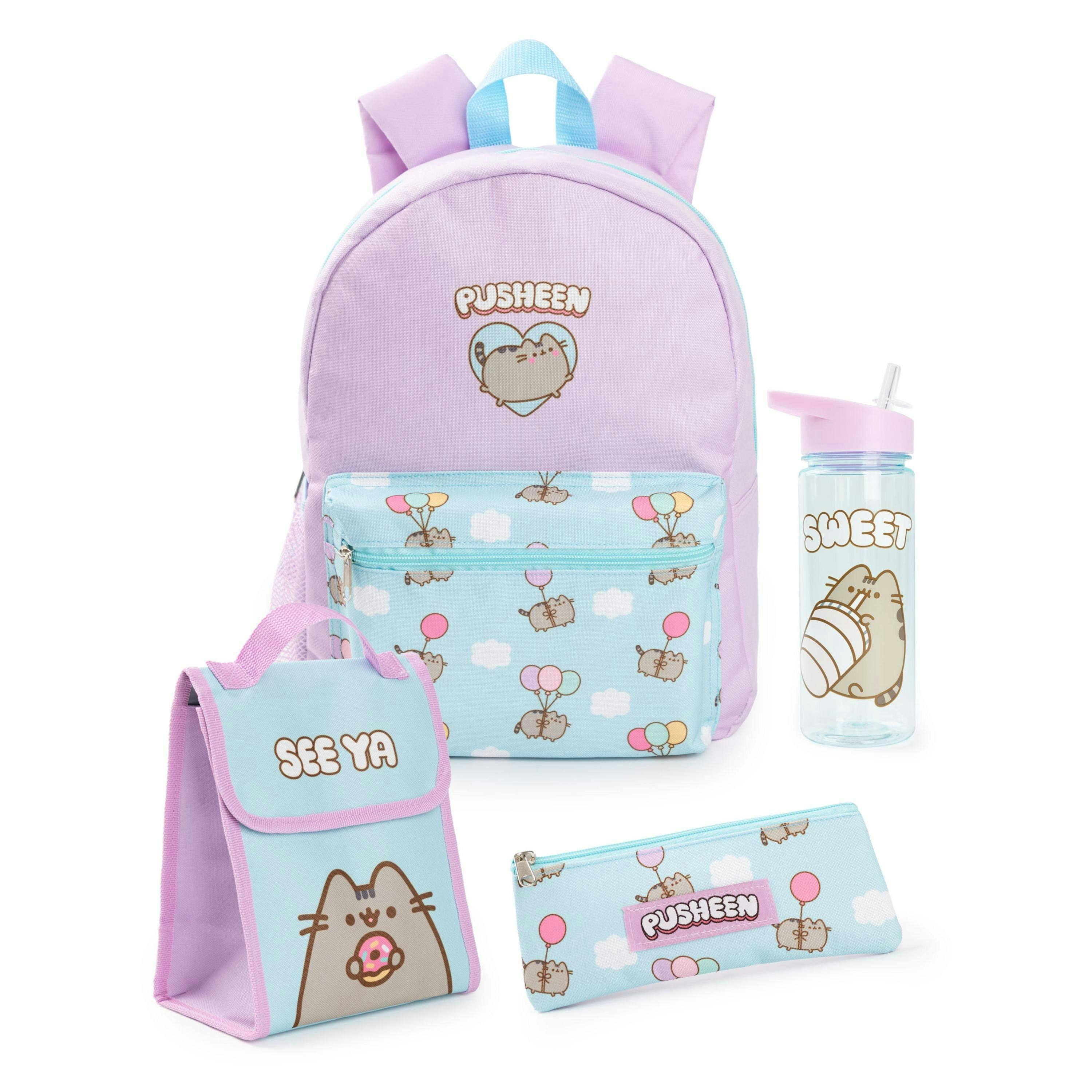 Pusheen Girls Purple Printed 4 Piece Backpack Set (One Size) by Vanilla Underground , view 1 of 6