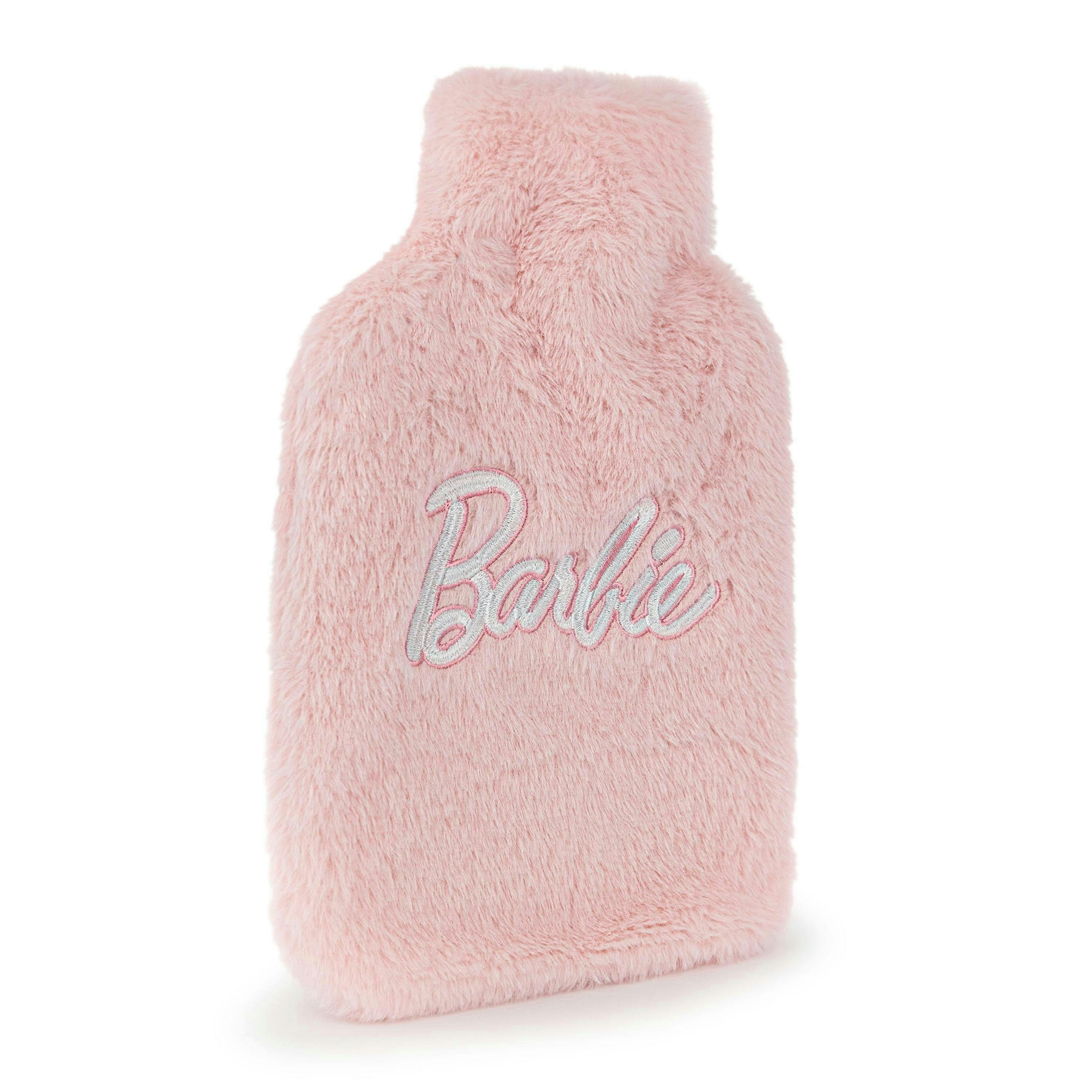 Barbie Womens Pink Applique logo & Eye Mask Hot Water Bottle With Eye Mask (One Size) by Vanilla Underground , view 3 of 5