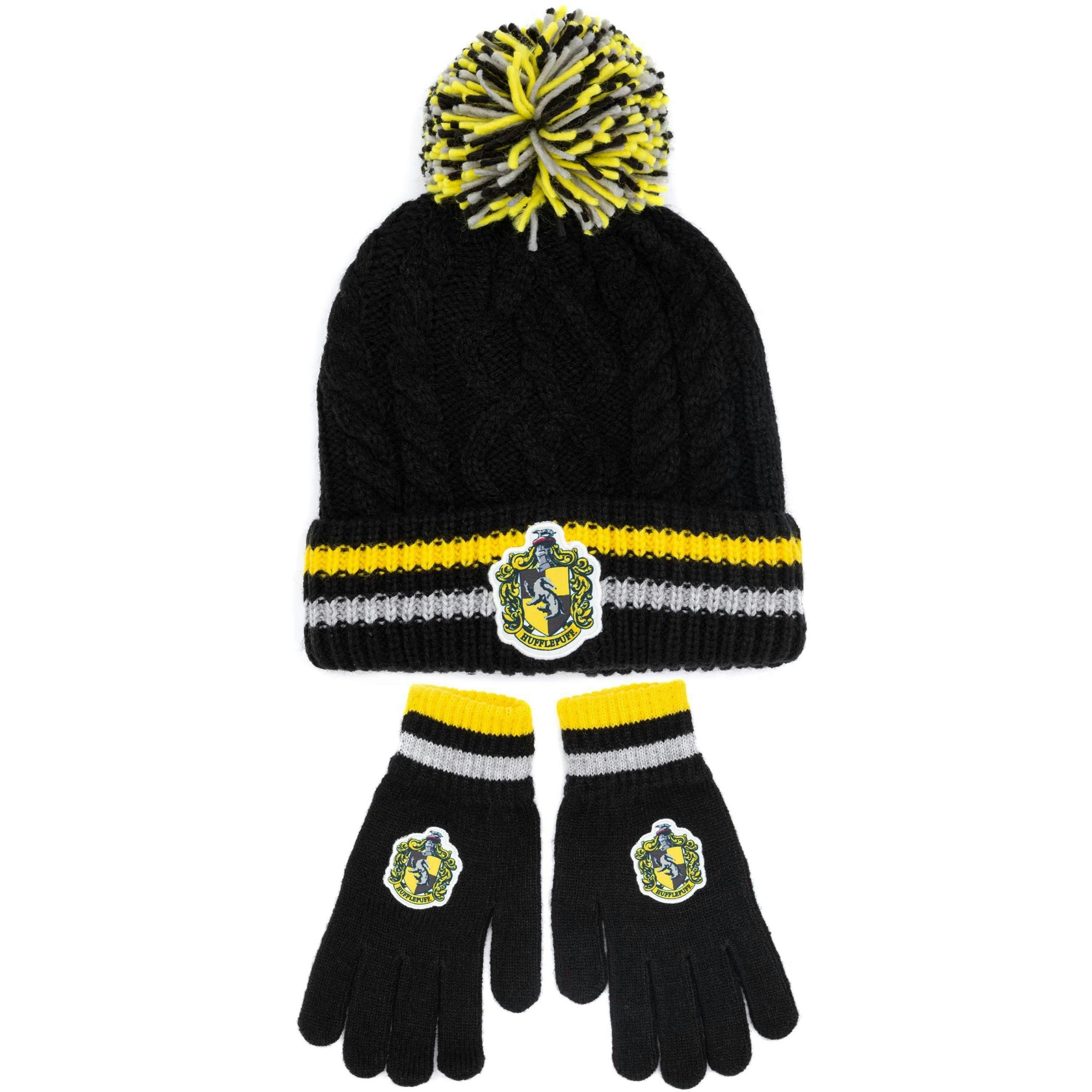Harry Potter Unisex Kids Yellow Beanie and Gloves Set (One Size) by Vanilla Underground , view 1 of 5