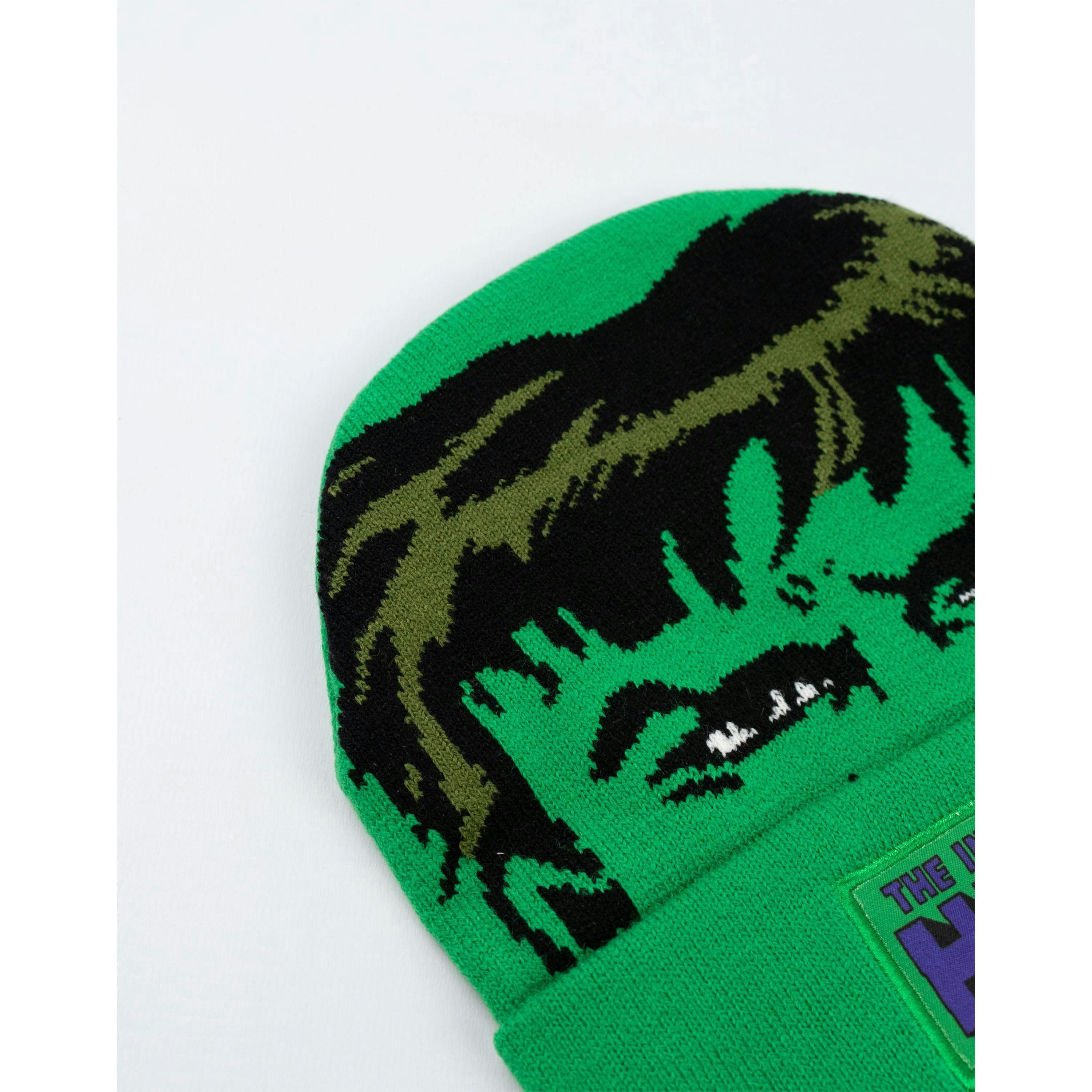 Marvel Boys Green Hulk Beanie and Gloves Set (One Size) by Vanilla Underground , view 4 of 6