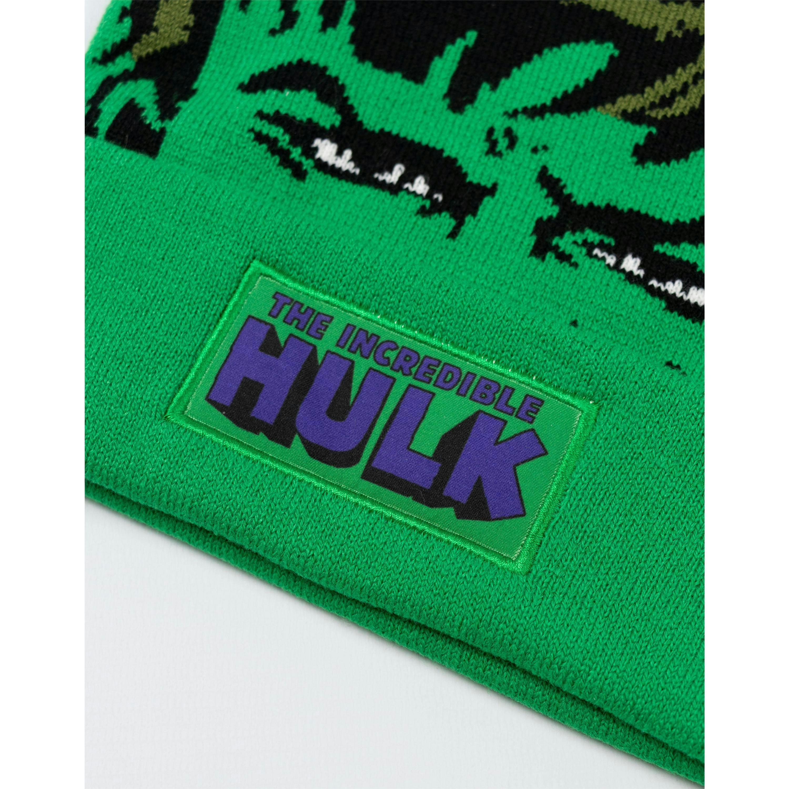 Marvel Boys Green Hulk Beanie and Gloves Set (One Size) by Vanilla Underground , view 6 of 6