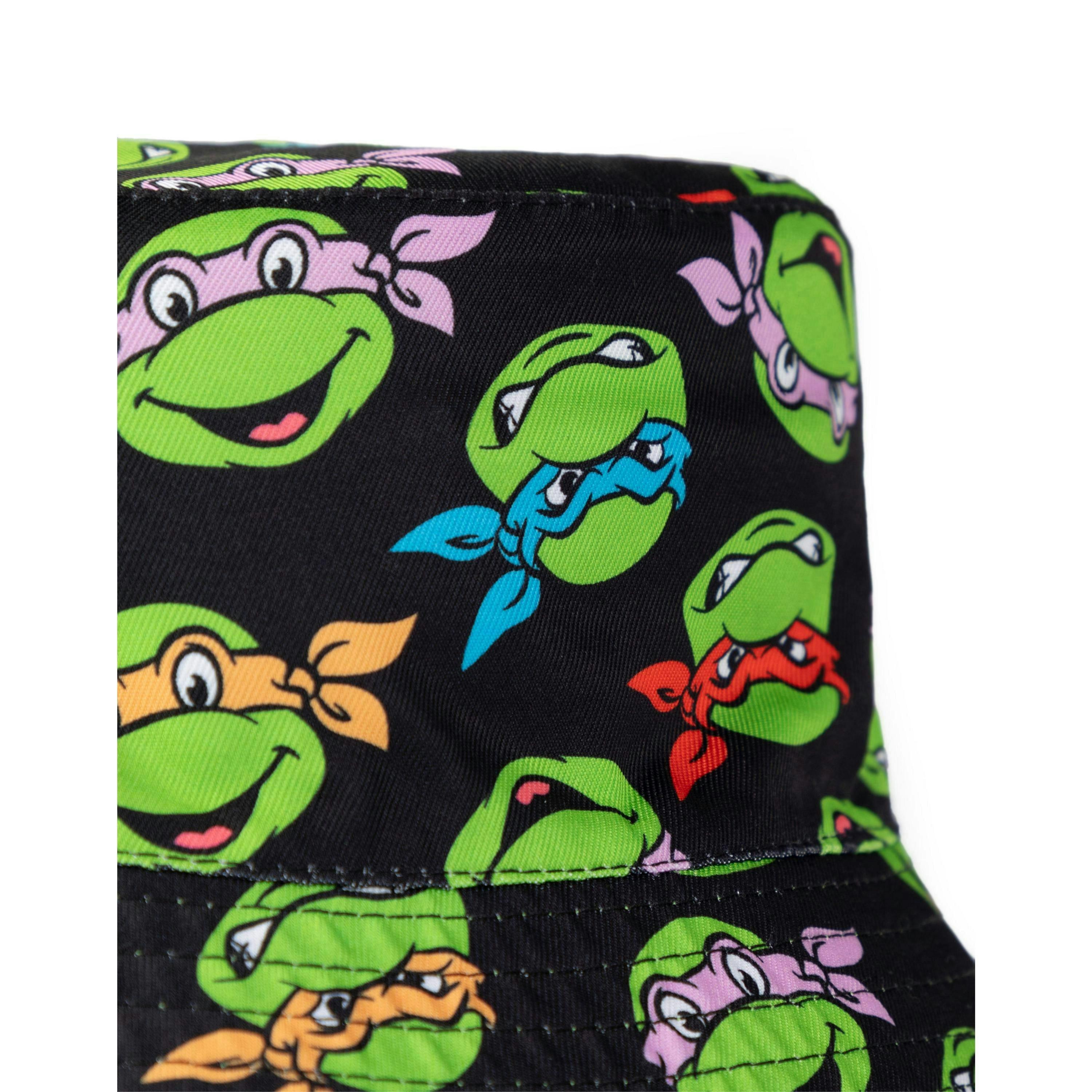 Teenage Mutant Ninja Turtles Boys Green Reversible Logo And Faces All Over Print Bucket Hat (One Size) by Vanilla Underground , view 4 of 6