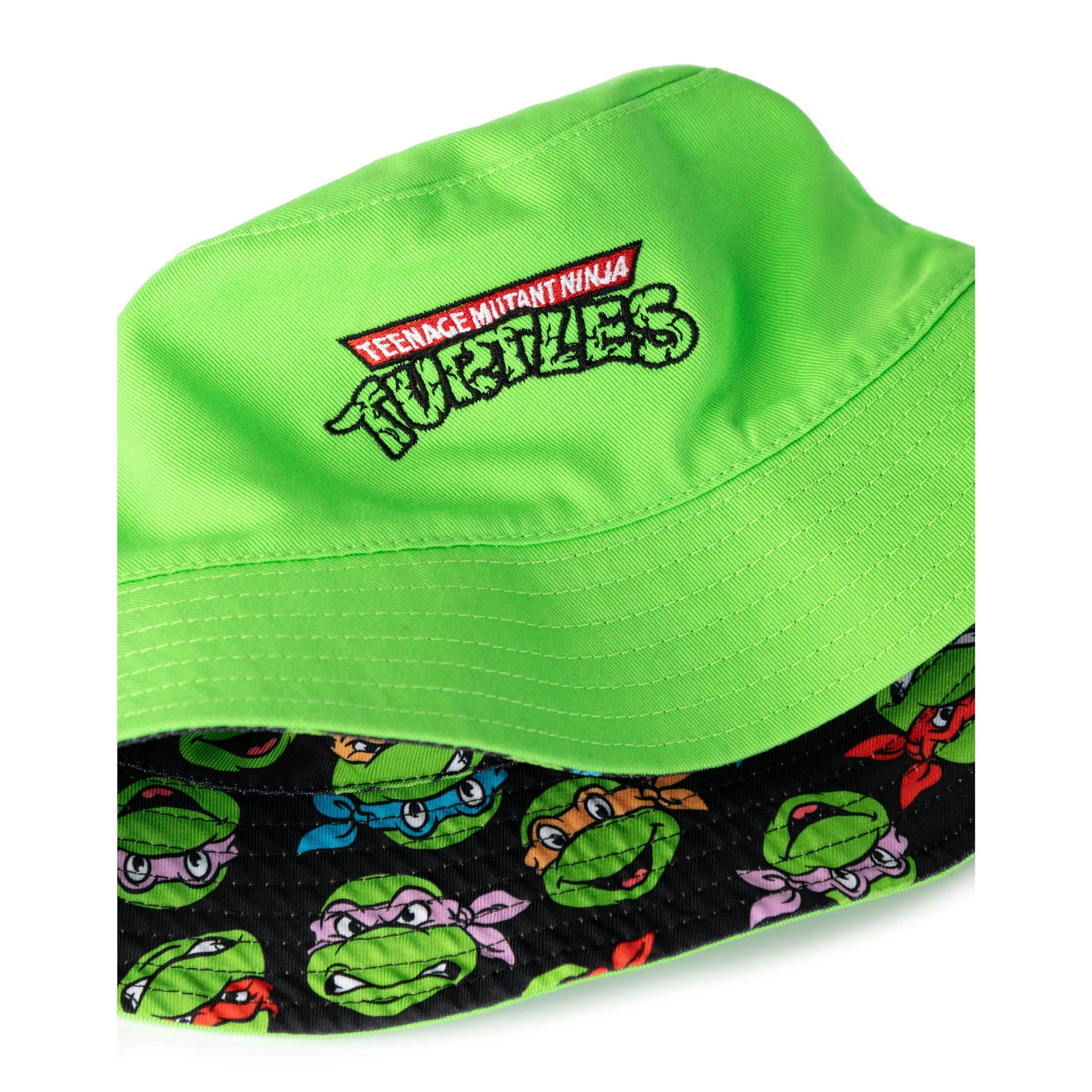 Teenage Mutant Ninja Turtles Boys Green Reversible Logo And Faces All Over Print Bucket Hat (One Size) by Vanilla Underground , view 6 of 6