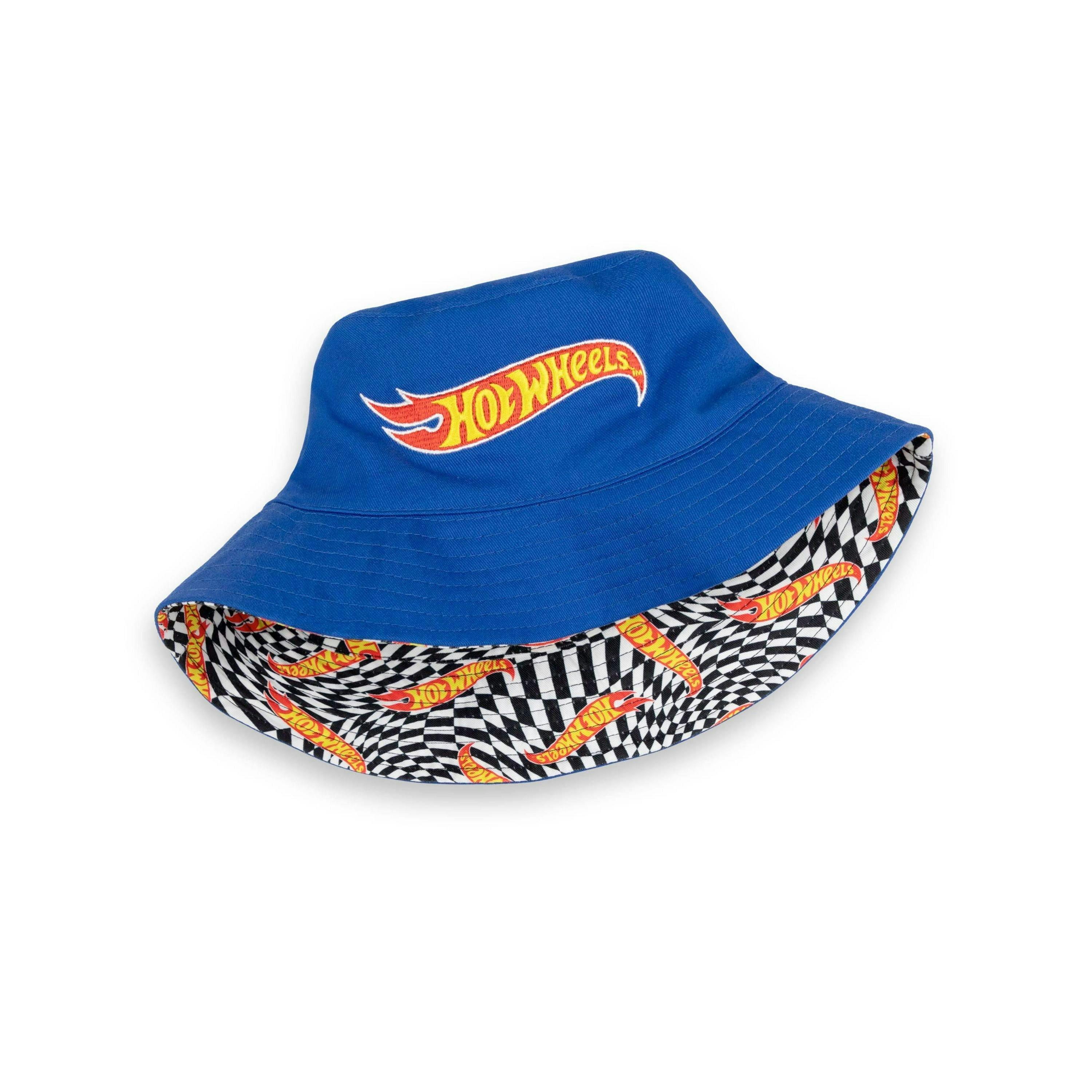 Hot Wheels Mens Multicoloured Logo & Checkerboard Reversible Bucket Hat (One Size) by Vanilla Underground , view 1 of 6