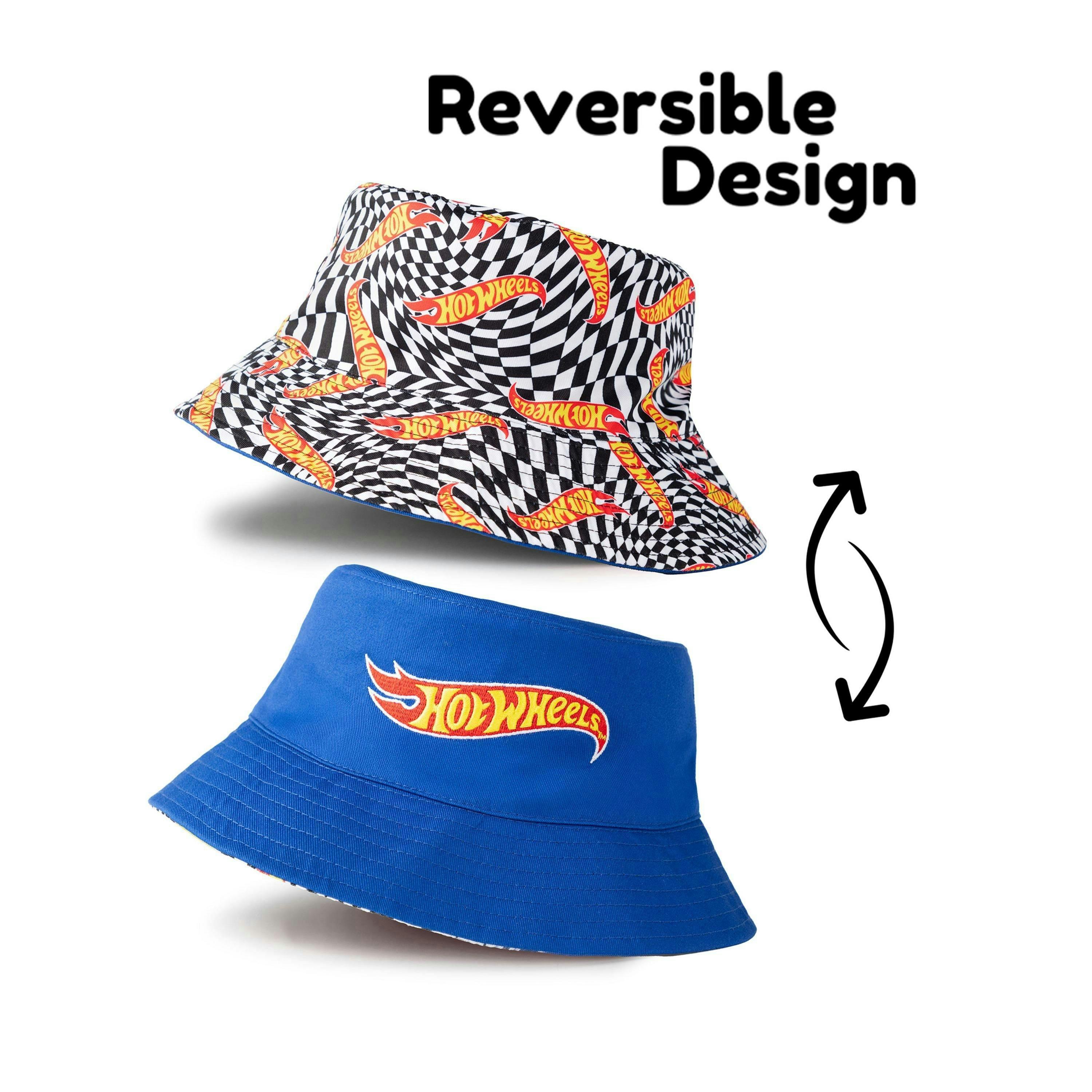 Hot Wheels Mens Multicoloured Logo & Checkerboard Reversible Bucket Hat (One Size) by Vanilla Underground , view 2 of 6