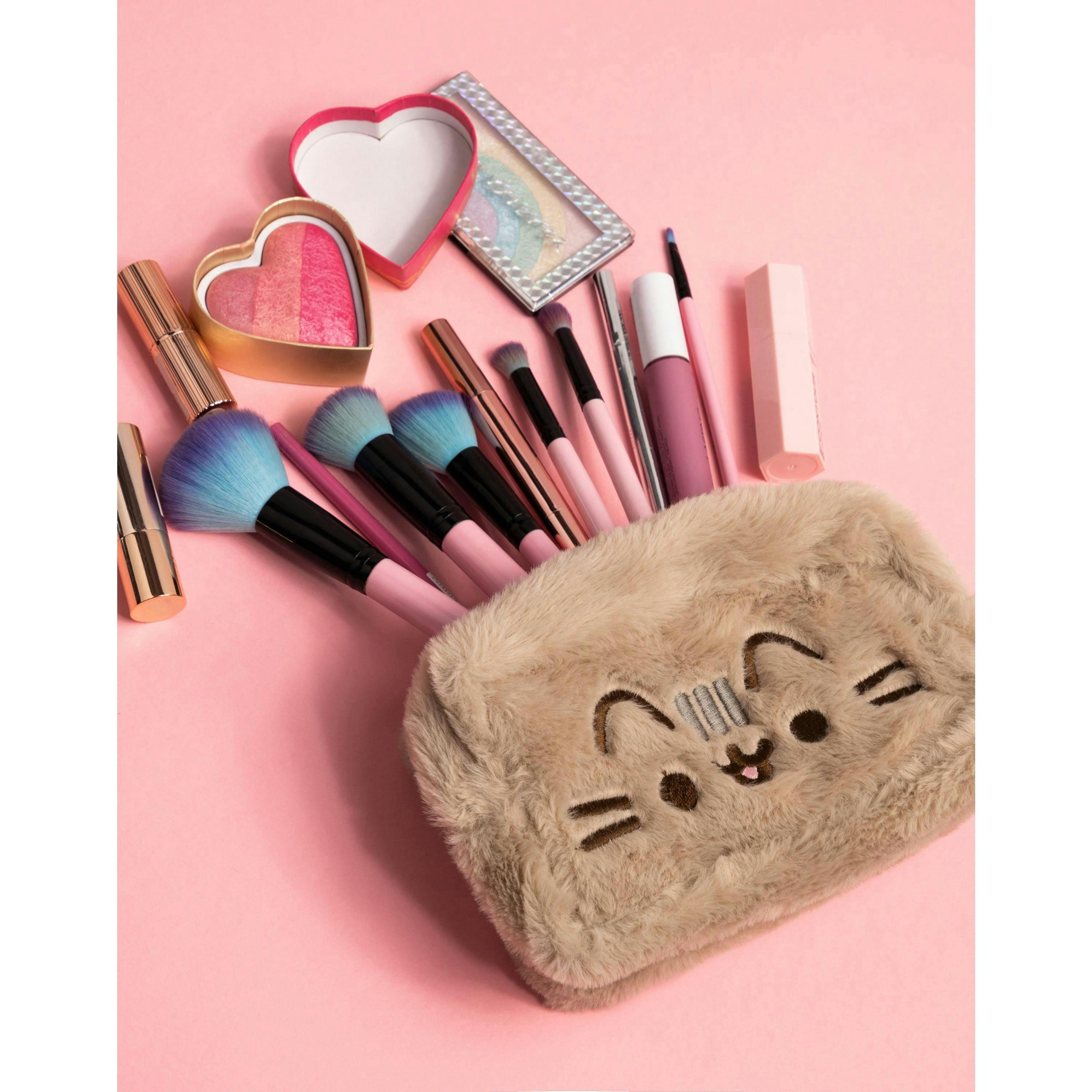 Pusheen Womens Beige Furry Makeup Bag (One Size) by Vanilla Underground , view 3 of 6