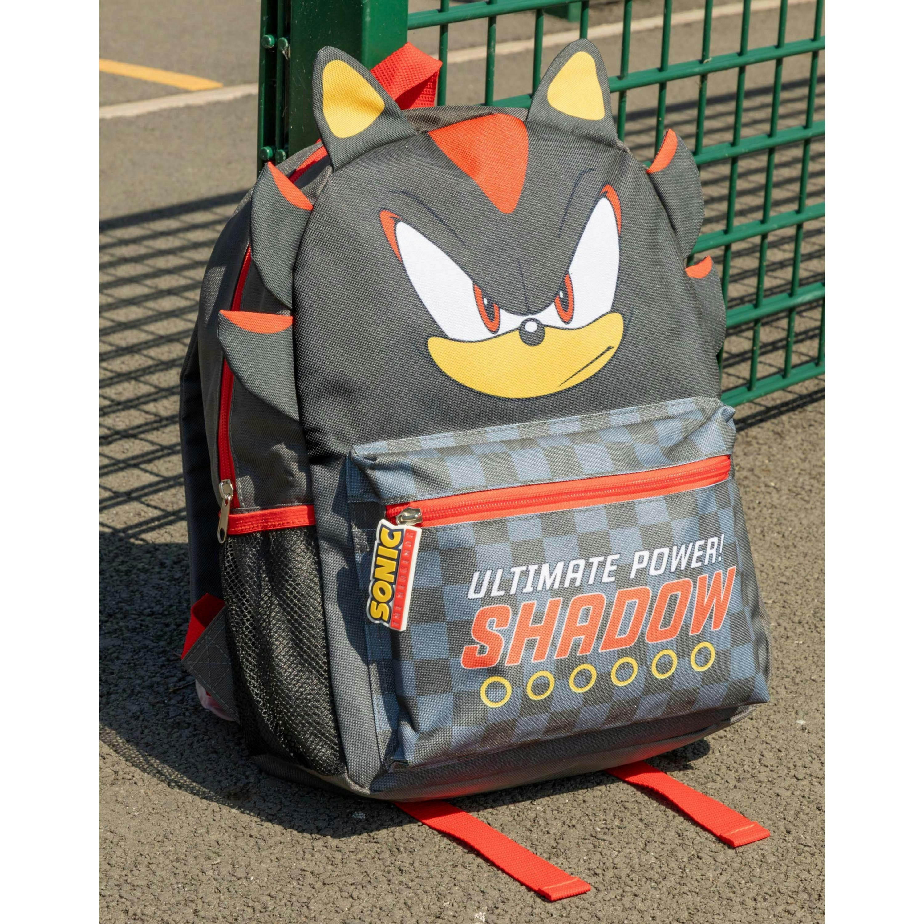 Sonic the Hedgehog Unisex Kids Grey Shadow Backpack (One Size) by Vanilla Underground , view 4 of 6