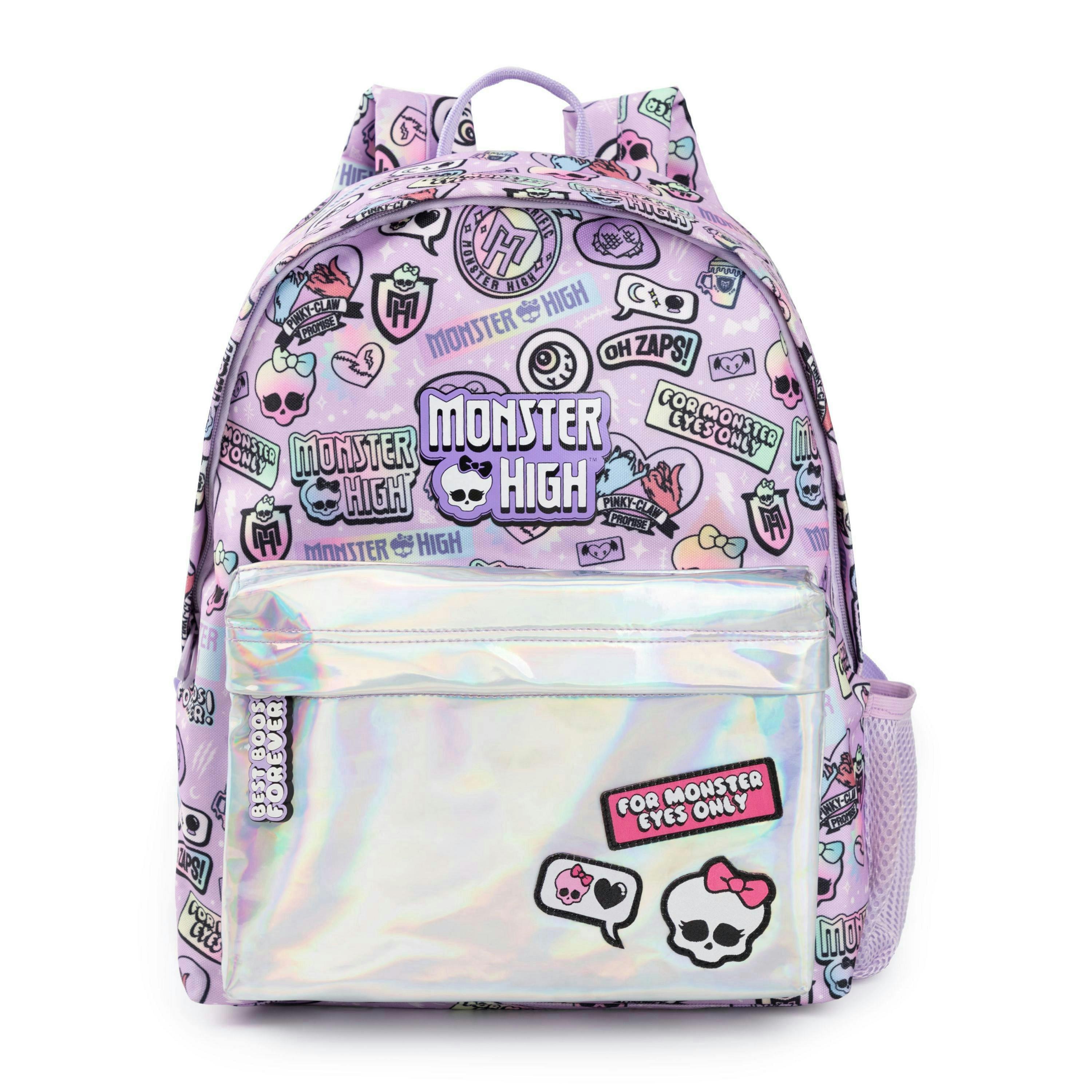 Monster High Unisex Kids Purple Holographic Pocket Backpack (One Size) by Vanilla Underground , view 1 of 6