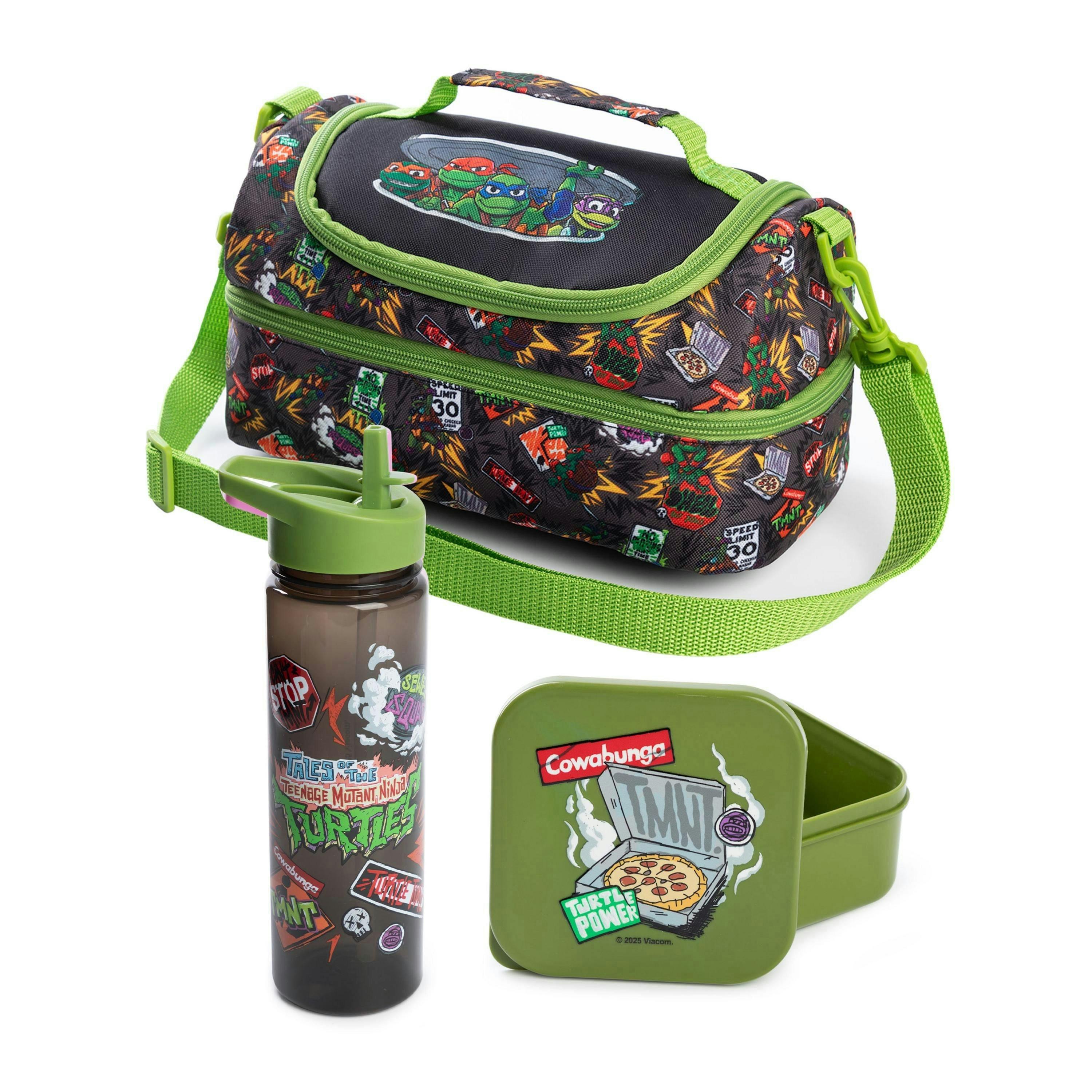Teenage Mutant Ninja Turtles Boys Green Character Lunch Bag, Lunch Box and Bottle Set (One Size) by Vanilla Underground , view 1 of 6