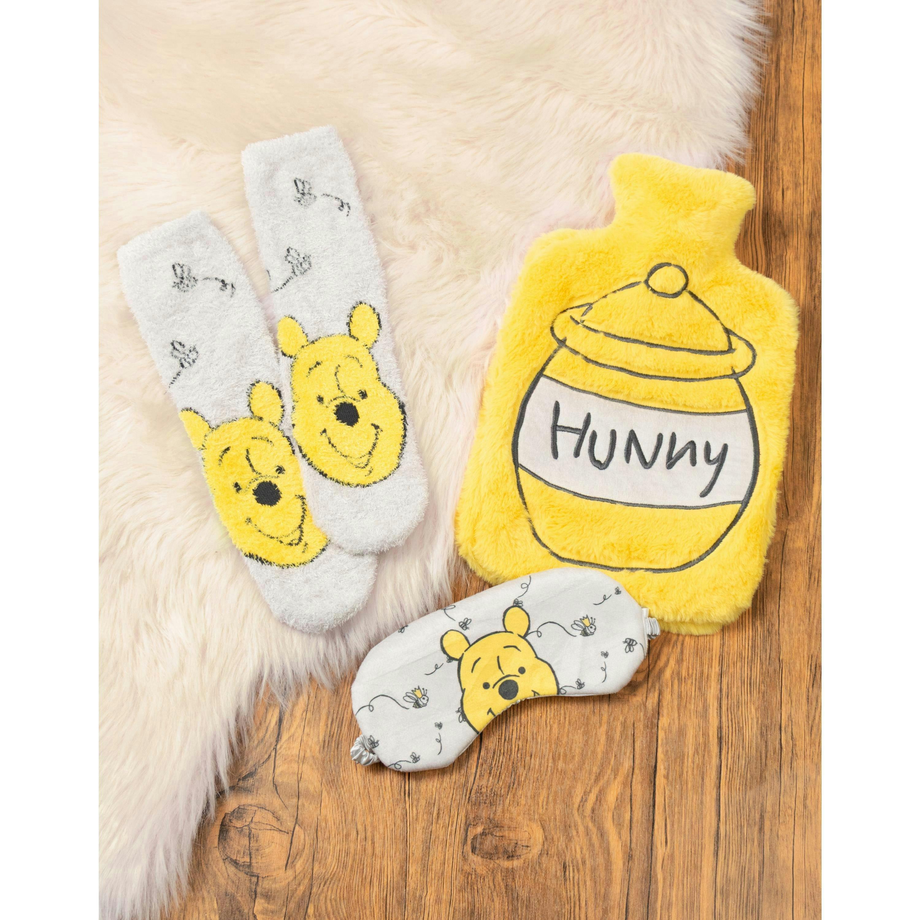 Disney Unisex Yellow Winnie The Pooh Hot Water Bottle With Eye Mask and Socks (One Size) by Vanilla Underground , view 2 of 6
