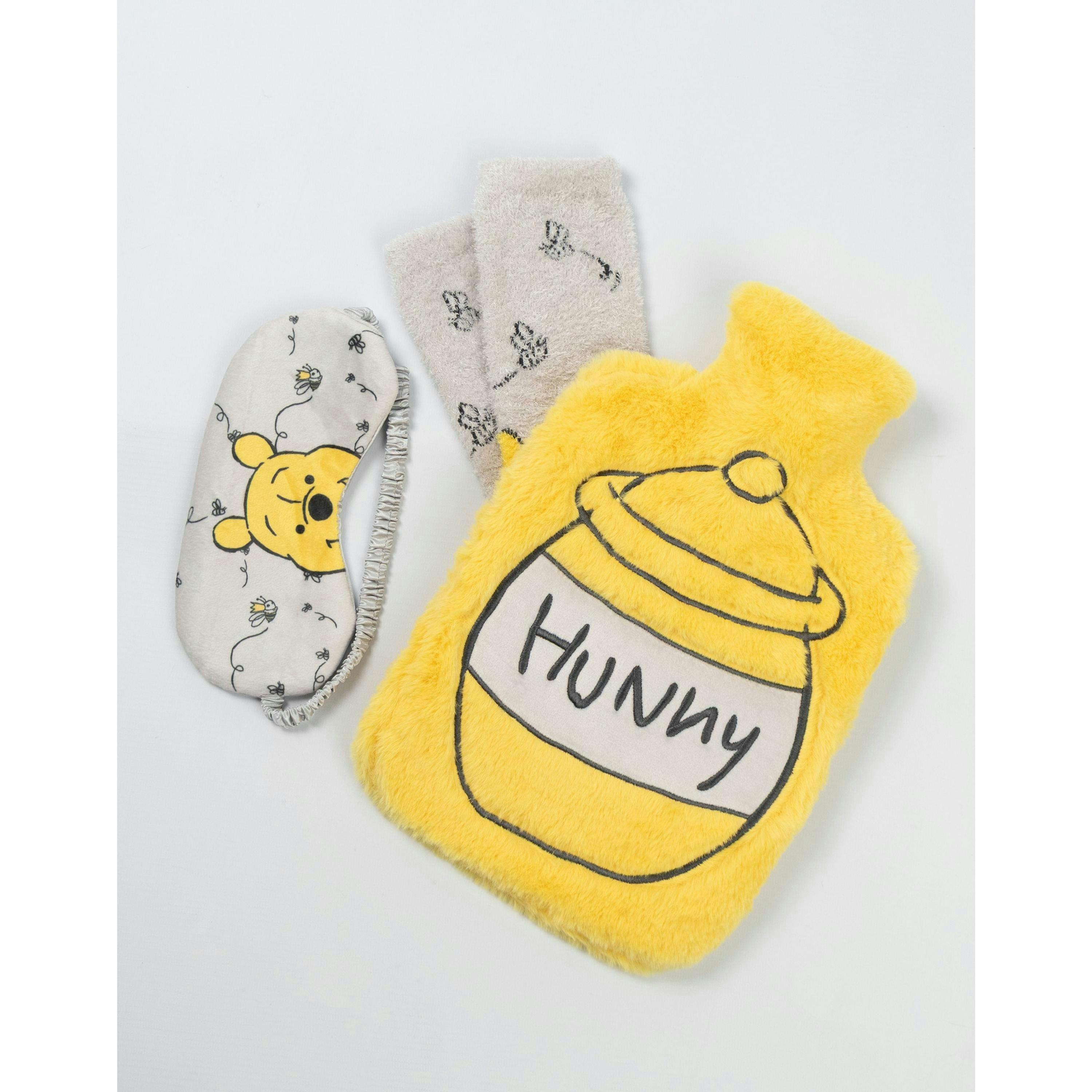 Disney Unisex Yellow Winnie The Pooh Hot Water Bottle With Eye Mask and Socks (One Size) by Vanilla Underground , view 3 of 6