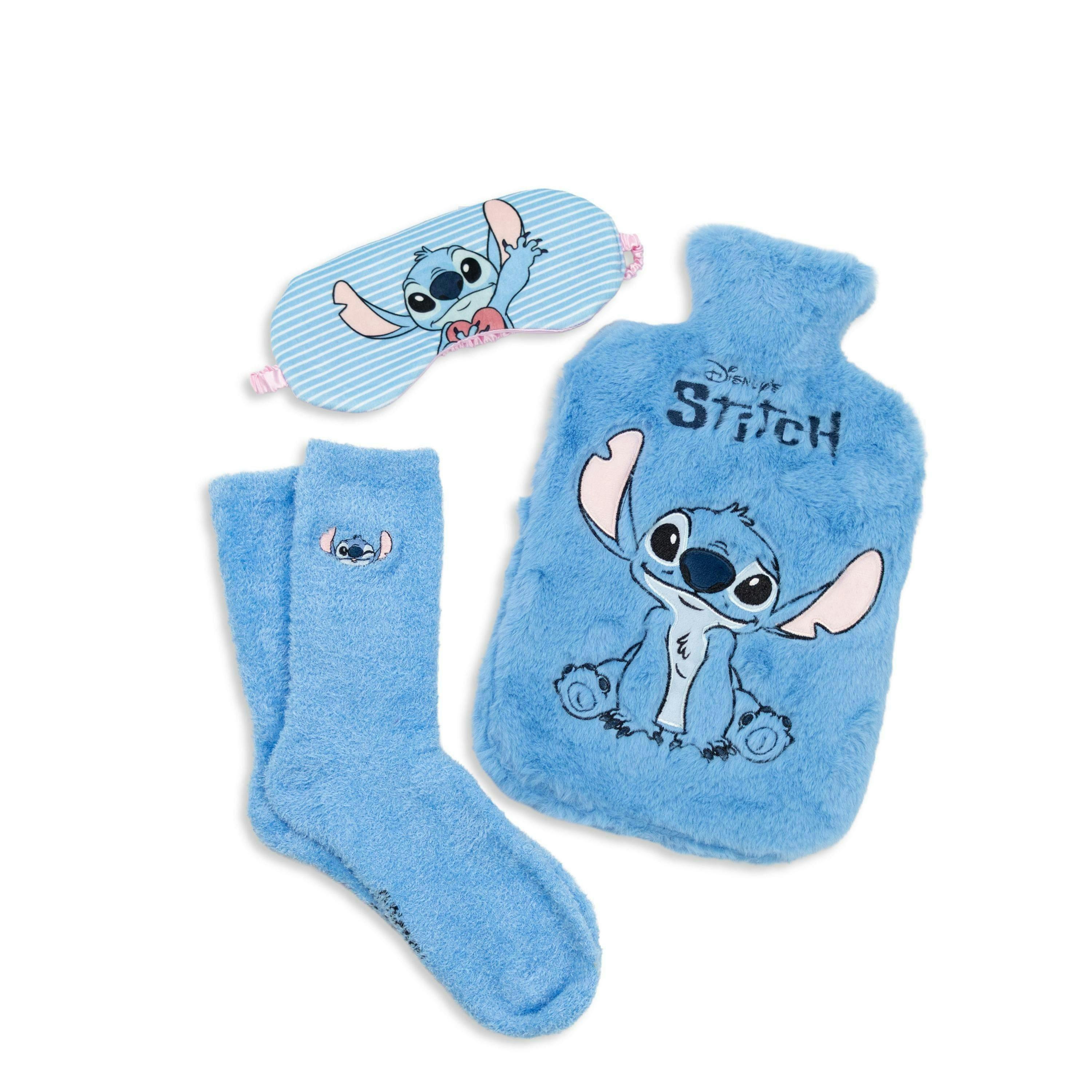 Disney Unisex Blue Stitch Hot Water Bottle With Eye Mask and Socks (One Size) by Vanilla Underground , view 1 of 6